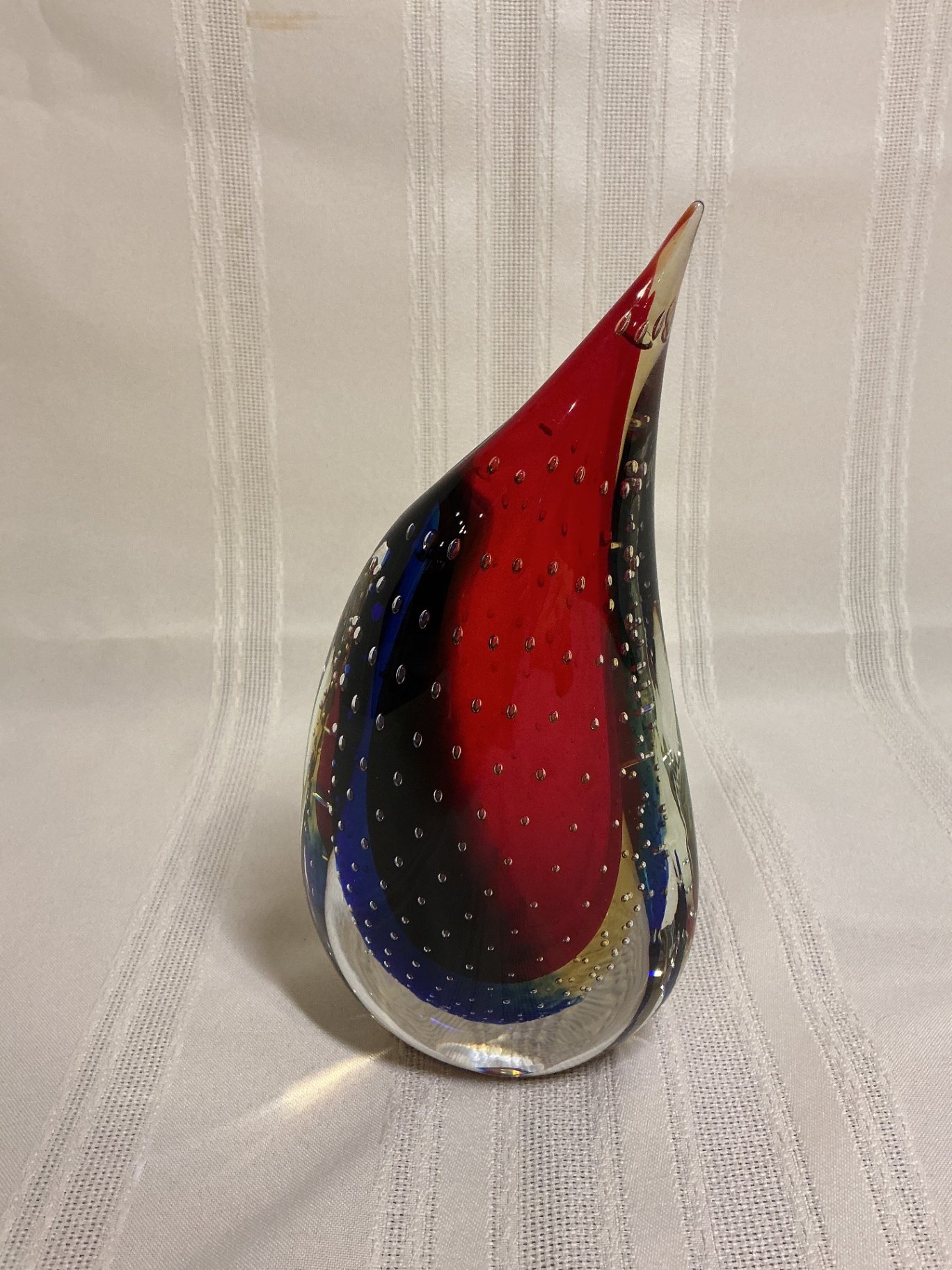 Two hand blown multicolored art glass vases  - image 1 of 5