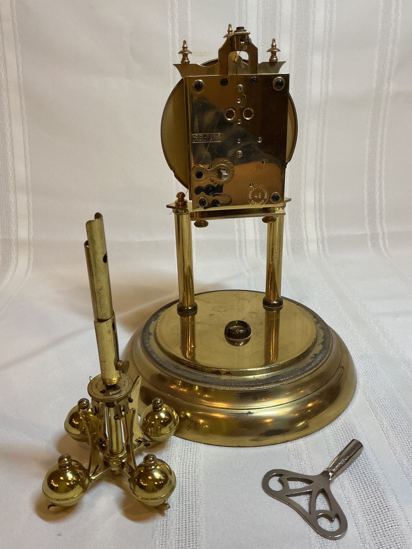 Brass anniversary clock under glass dome  - image 5 of 5