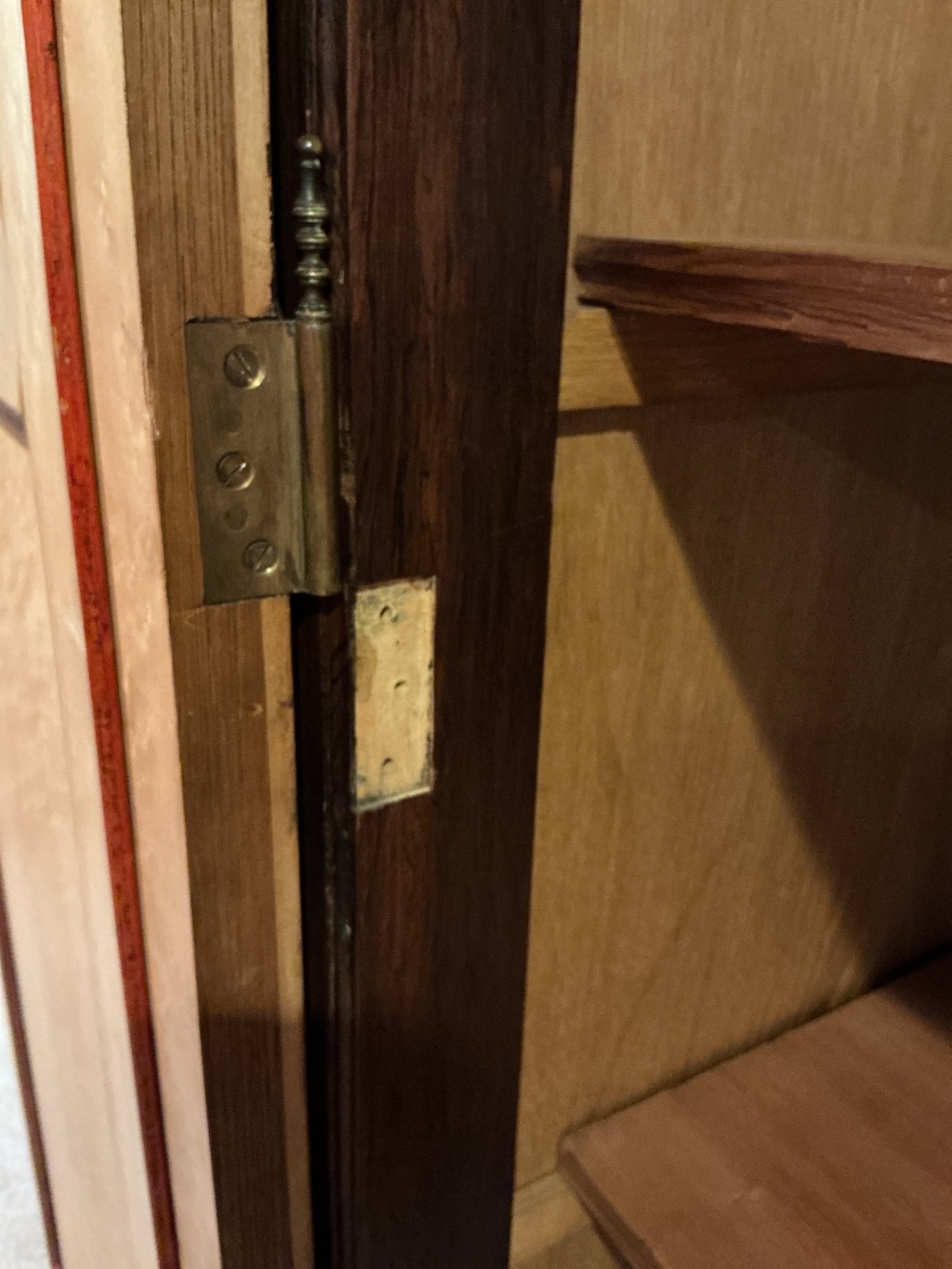 Vintage, Louis XV Style, carved wooden armoire with mirrored doors - image 5 of 9