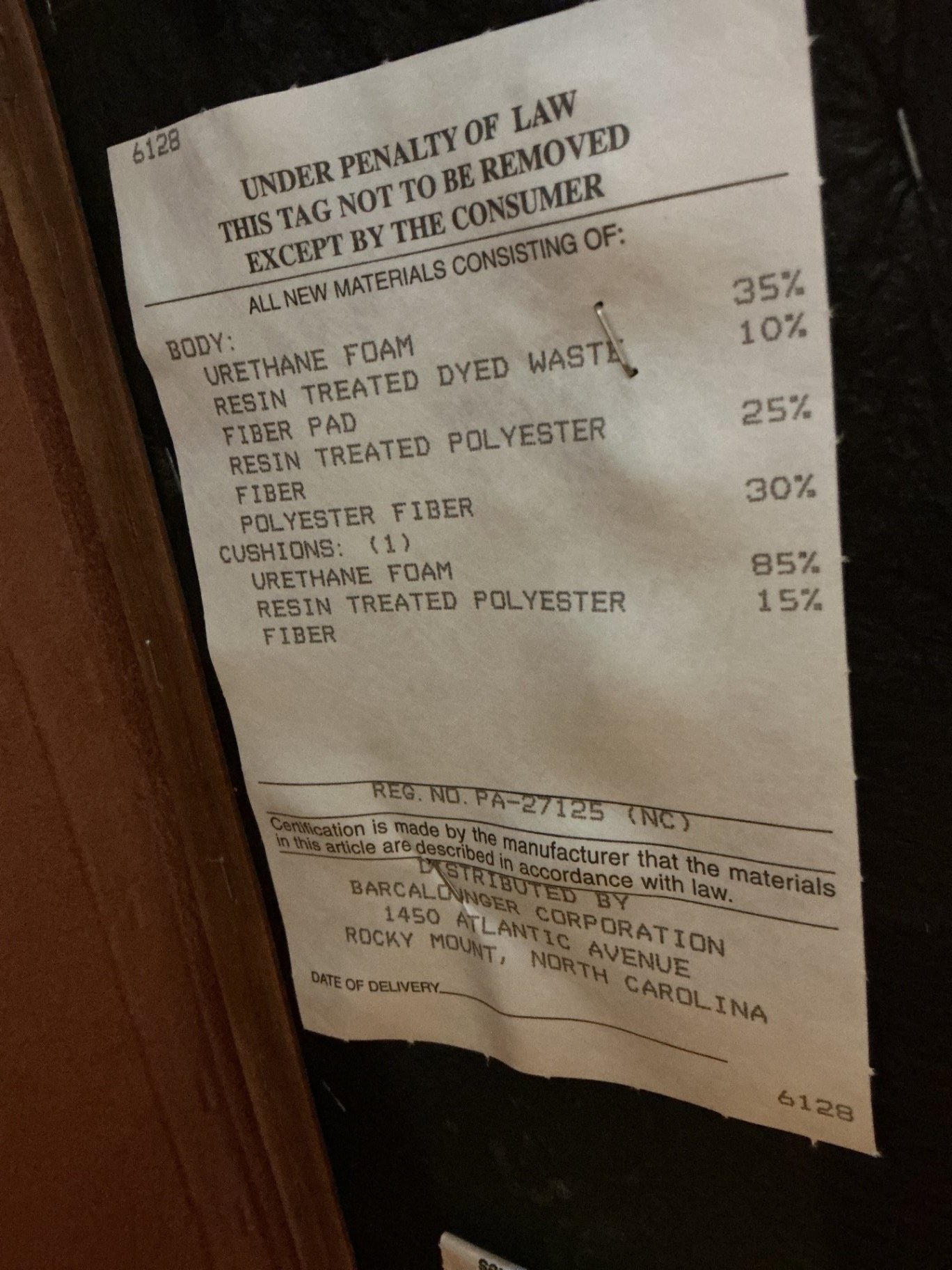 Craftsman Style Brown leather recliner chair  - image 4 of 8