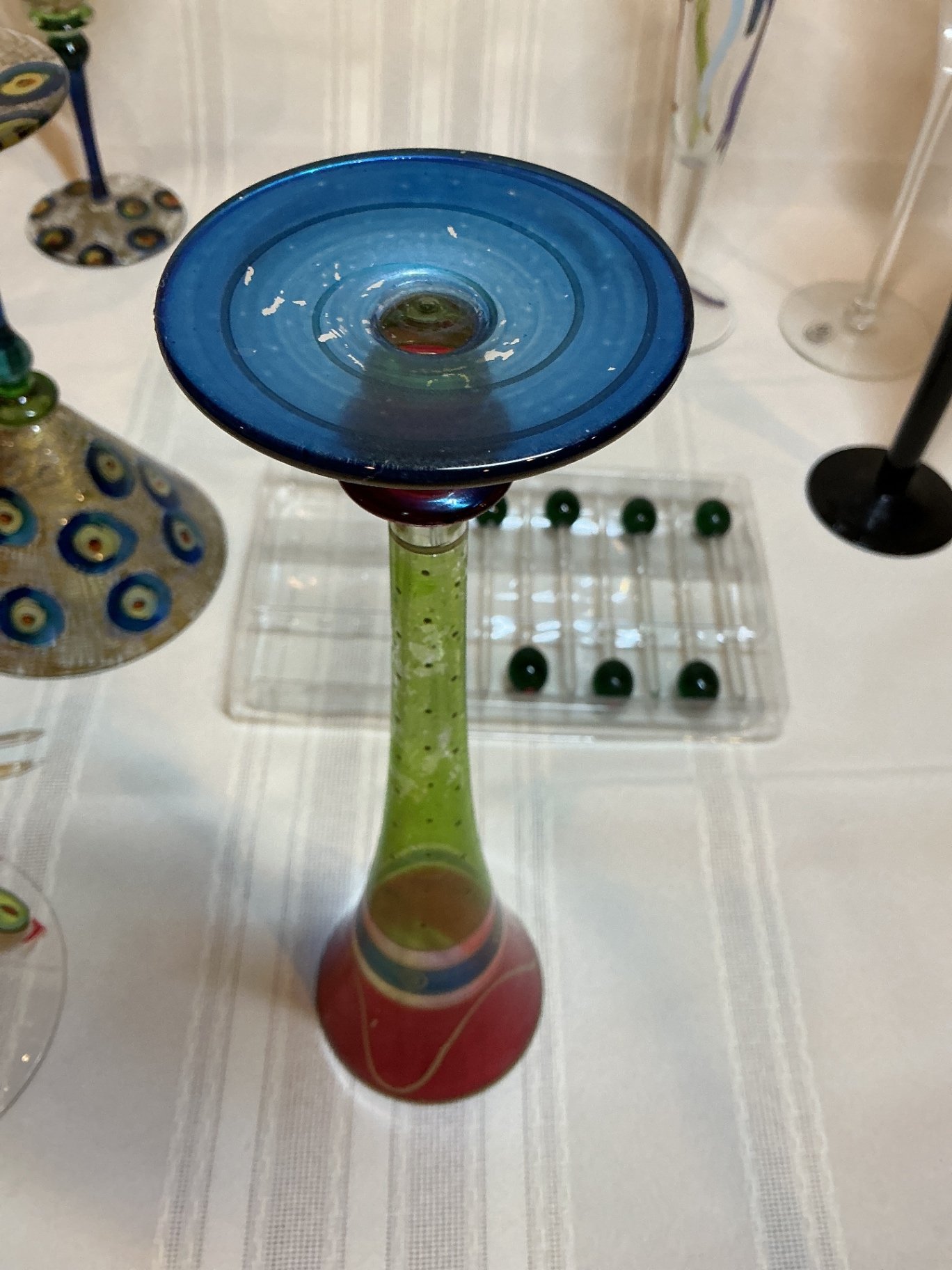 Hand-painted glassware collection with martini and champagne glasses - image 7 of 11