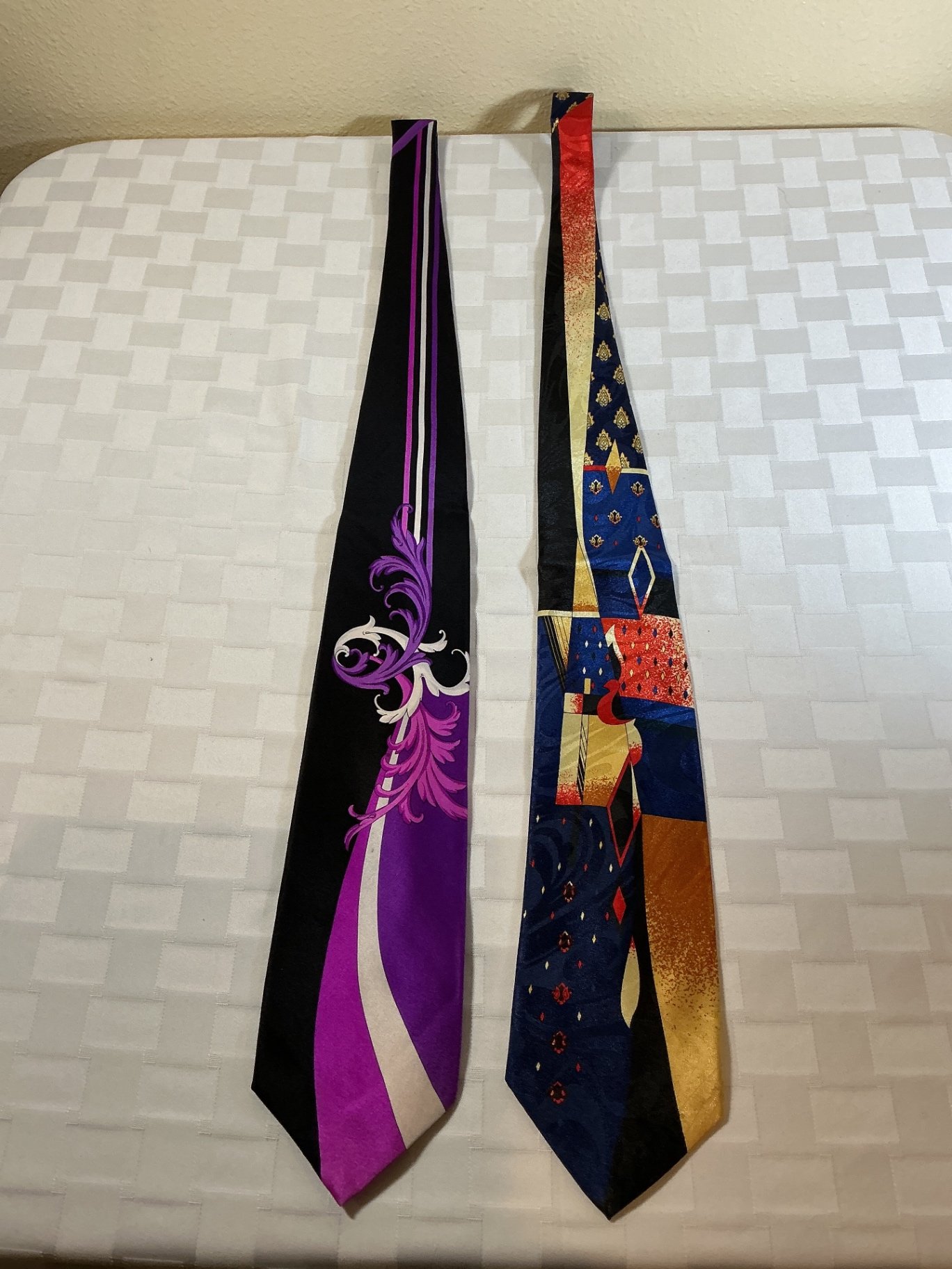 Men's Gray Wool Suit Jacket, Trousers and Ties - image 7 of 9