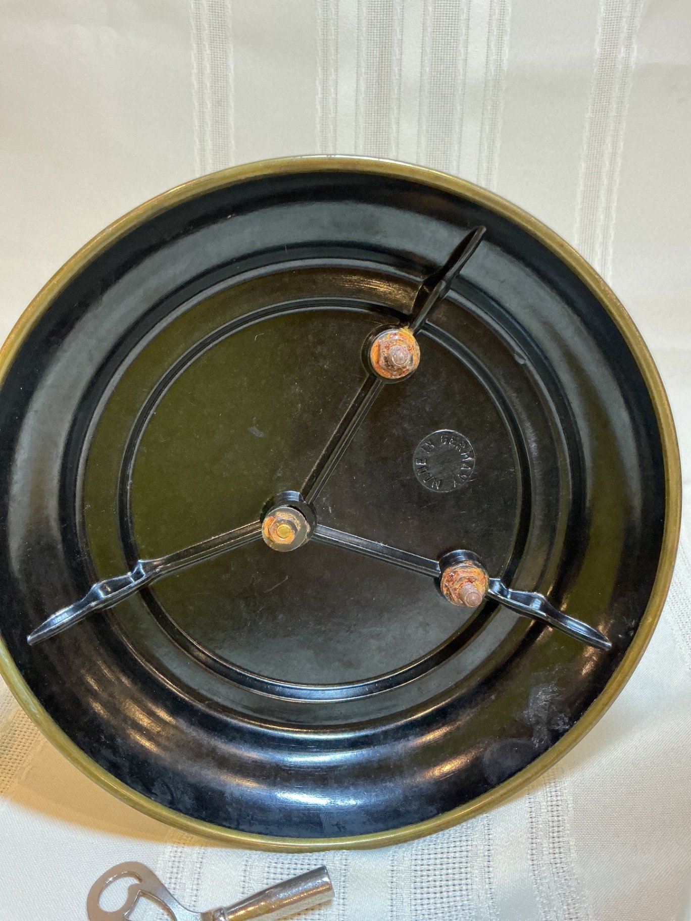 Brass anniversary clock under glass dome  - image 2 of 5