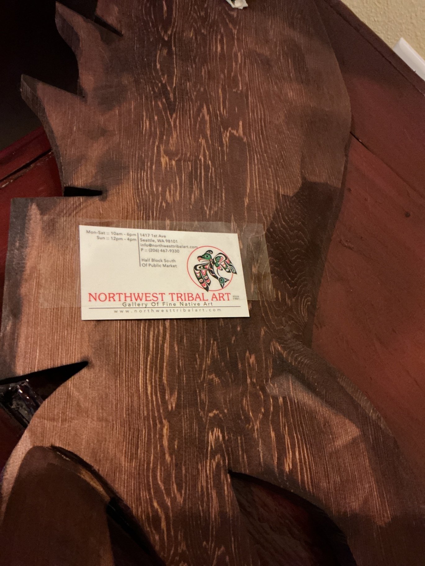 Northwest Indigenous Coast raven motif wooden wall sculpture - image 5 of 5