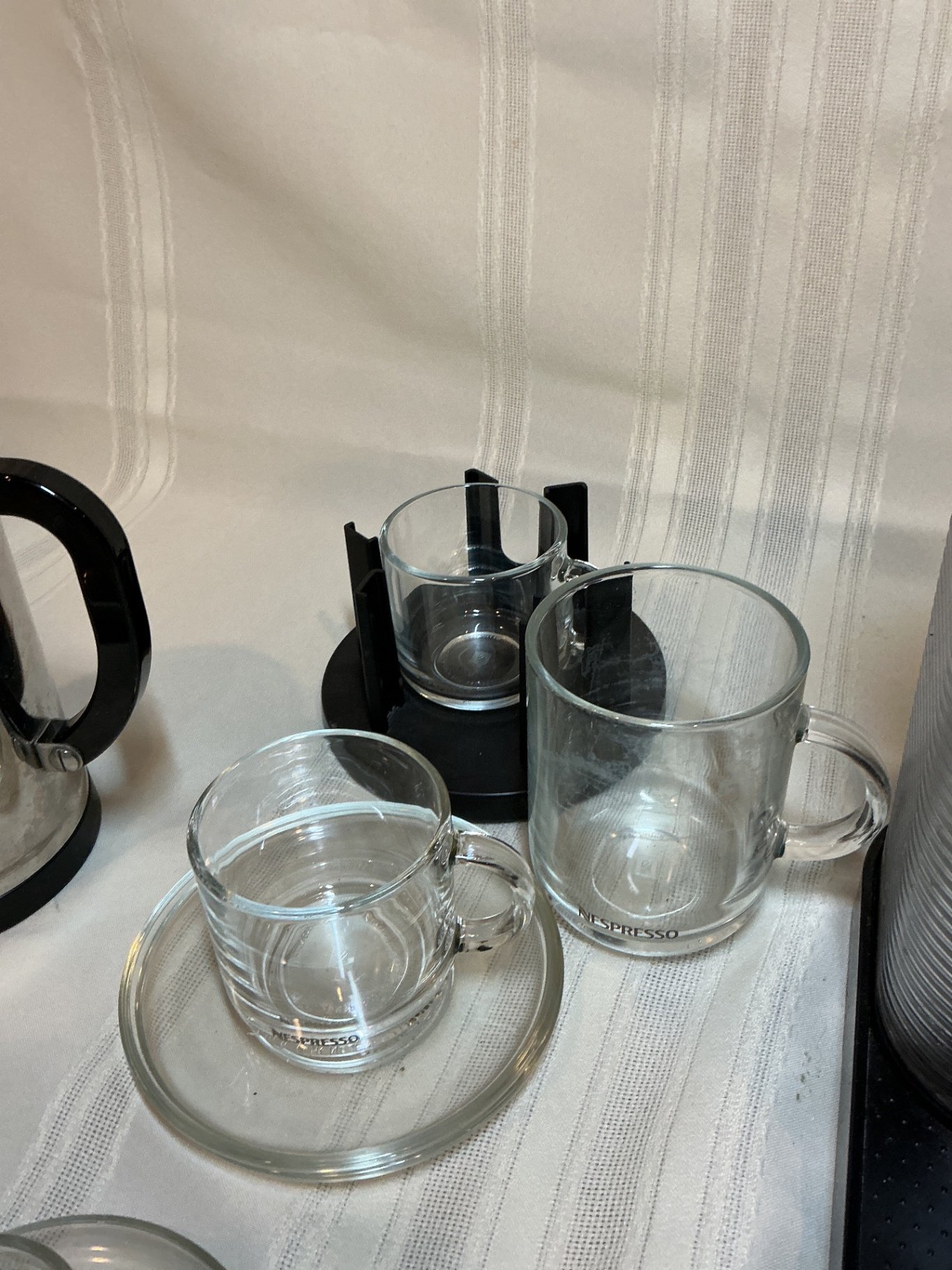 Nespresso espresso machine with electric frother and glassware - image 4 of 5