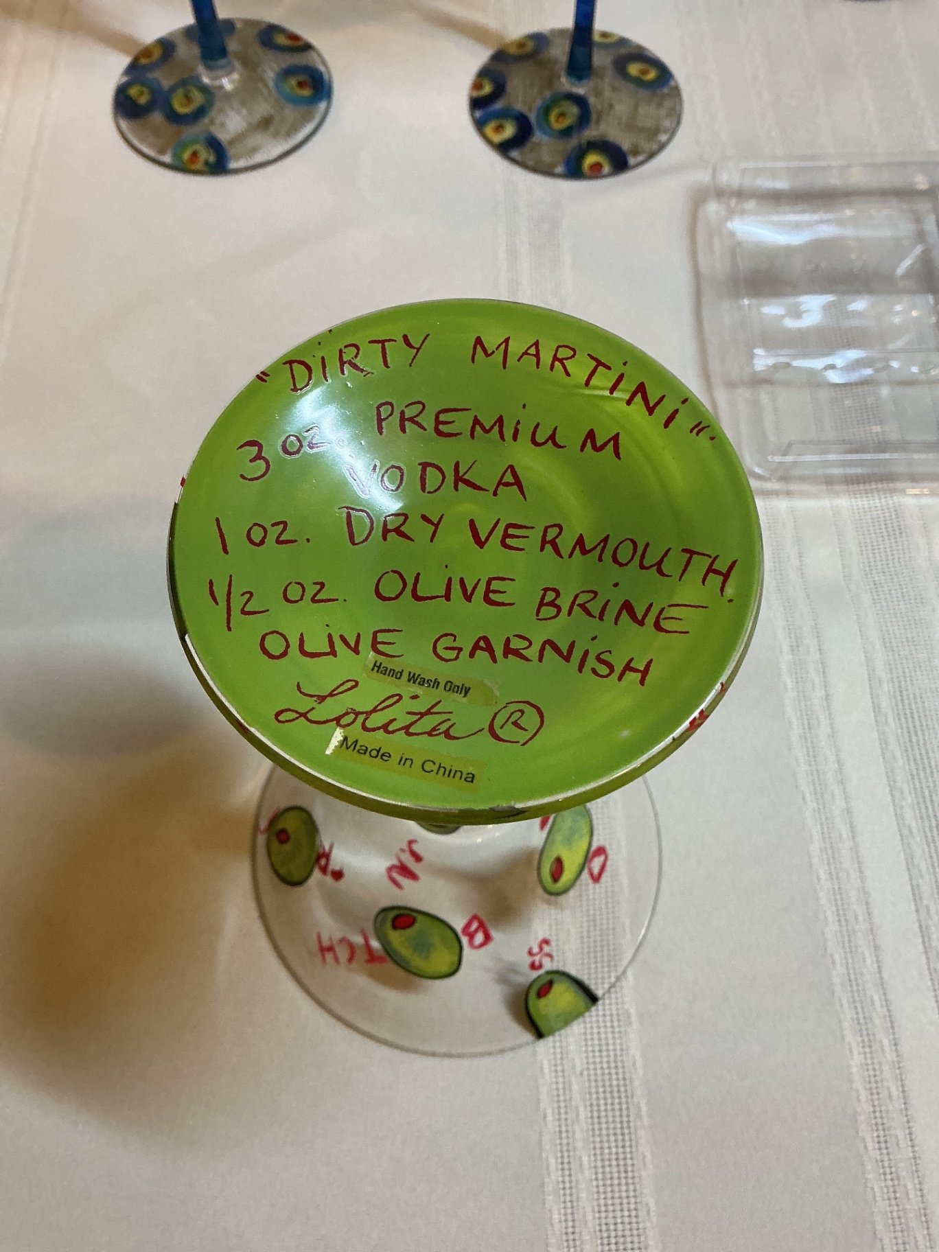 Hand-painted glassware collection with martini and champagne glasses - image 4 of 11