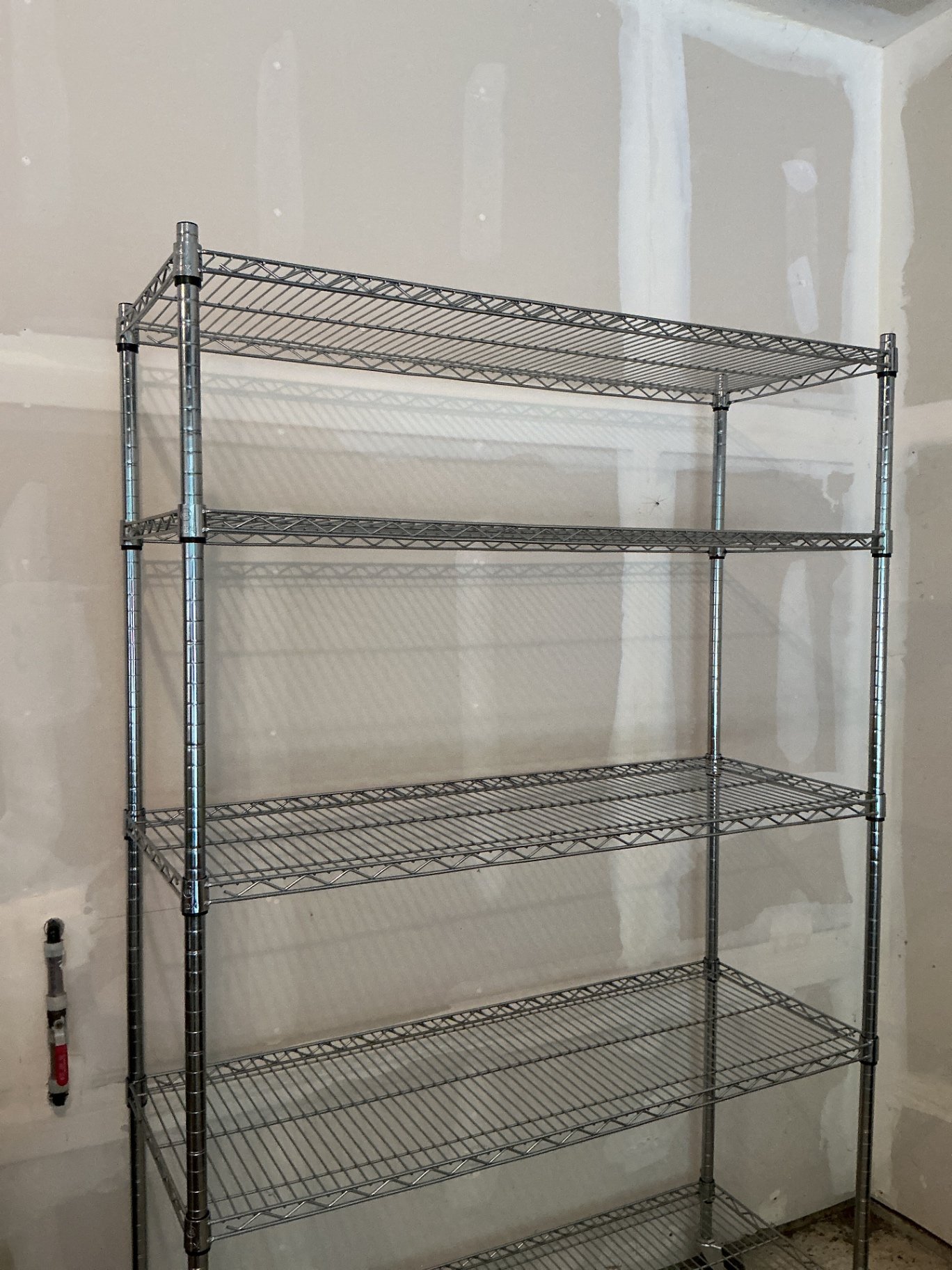 Five-Tier Chrome Wire Shelving Unit on Casters - image 3 of 4