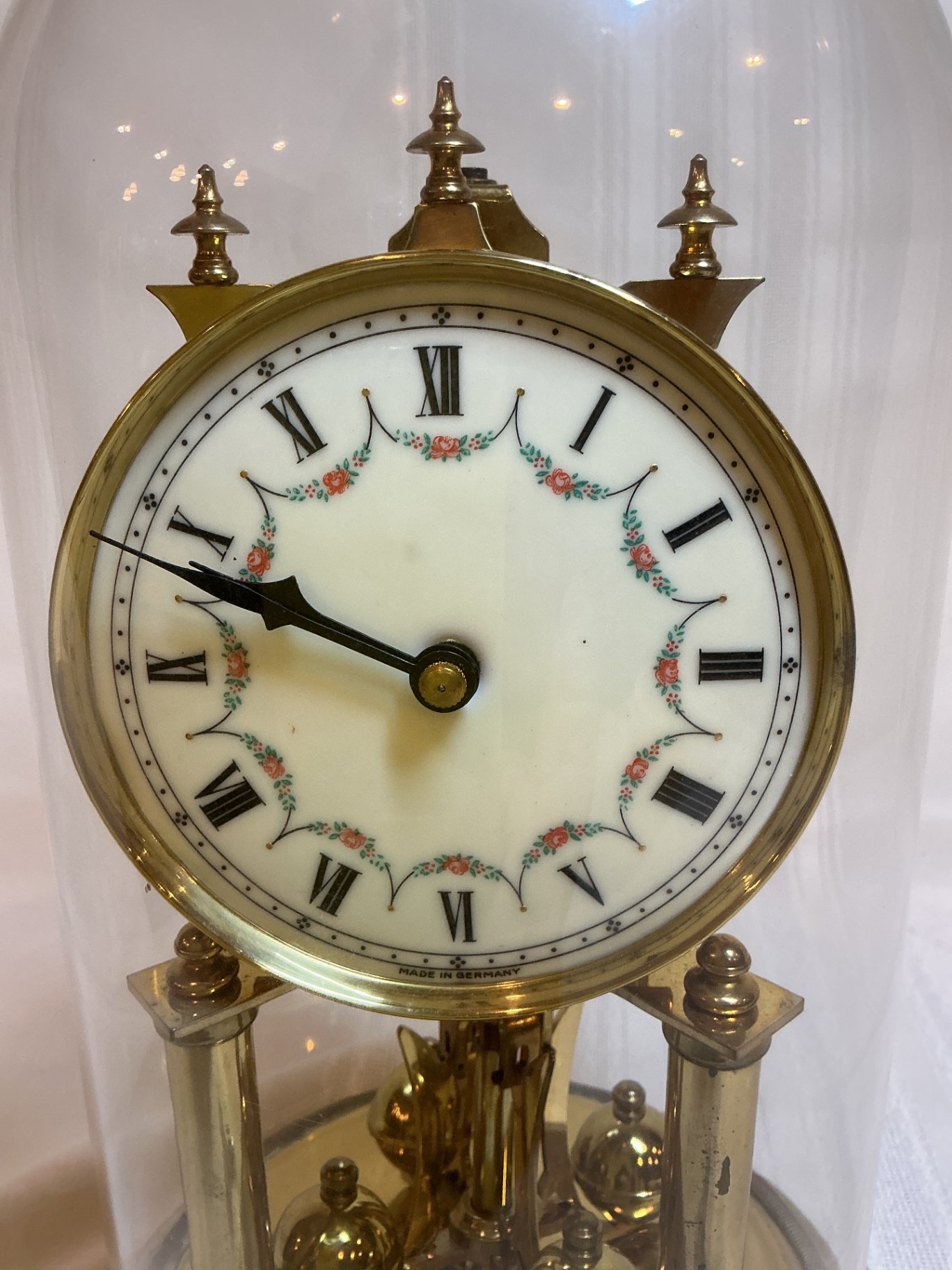 Brass anniversary clock under glass dome  - image 3 of 5