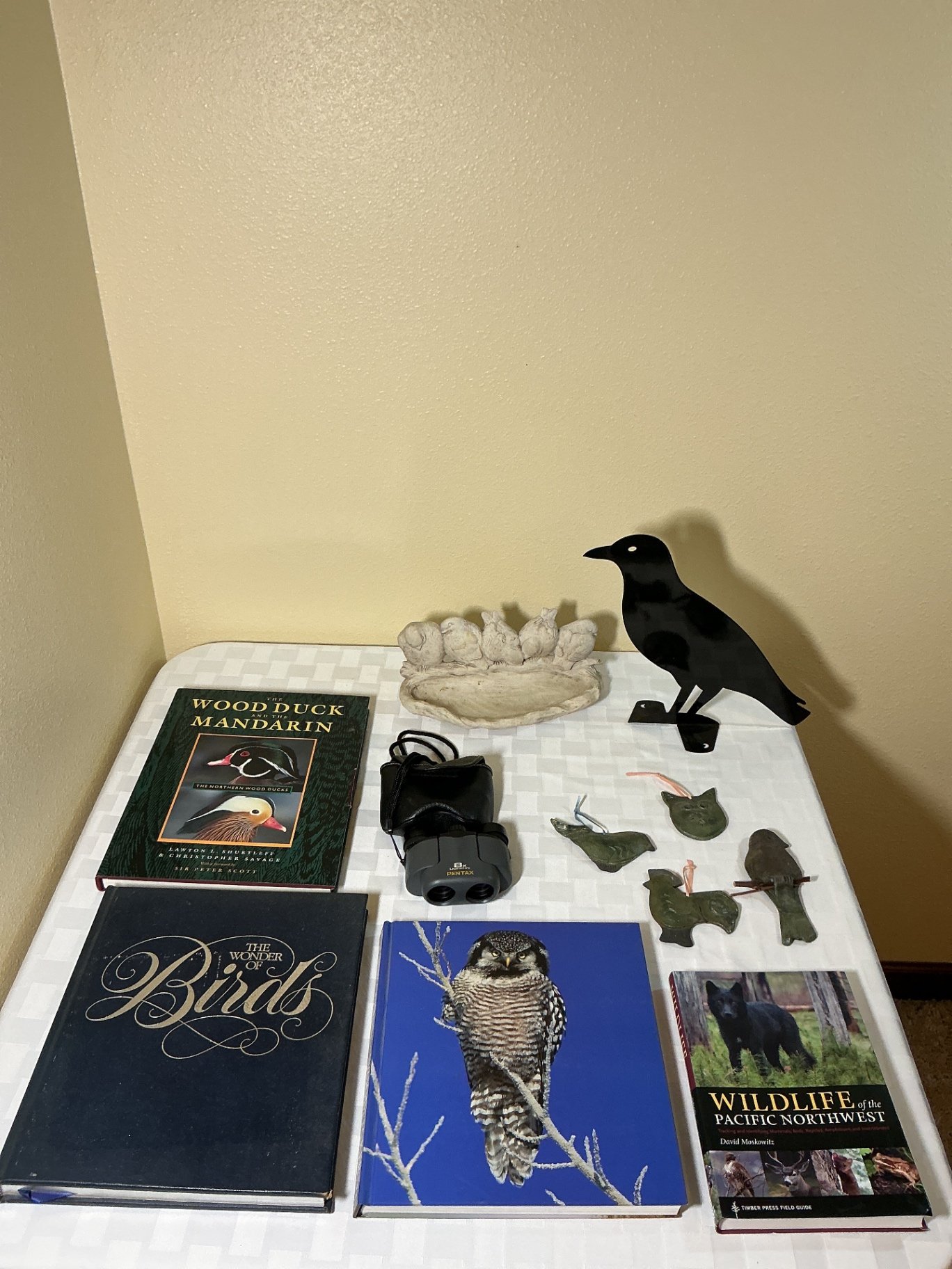Bird-themed decor, wildlife books and binoculars - image 2 of 5