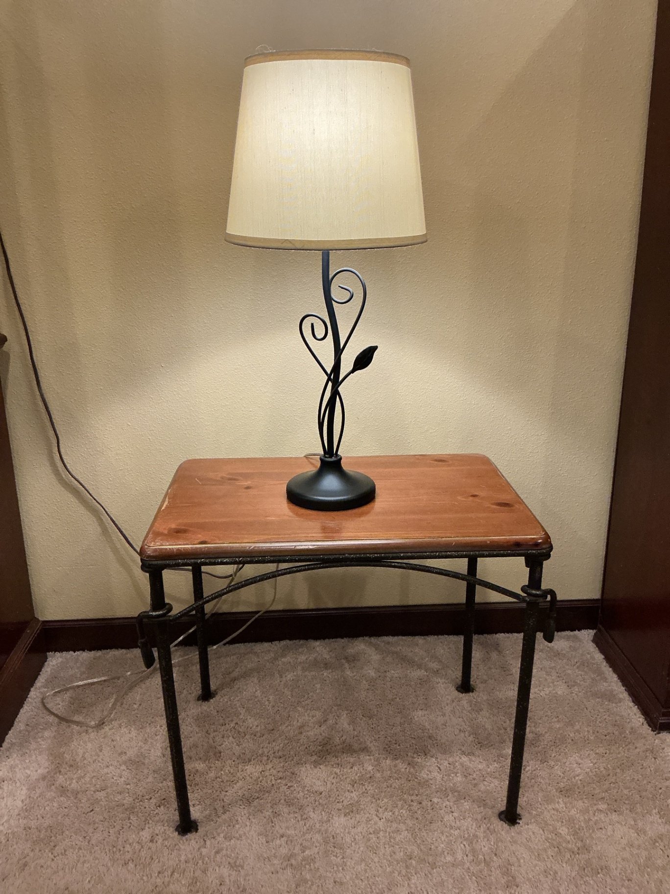 Side table with decorative lamp - image 1 of 4