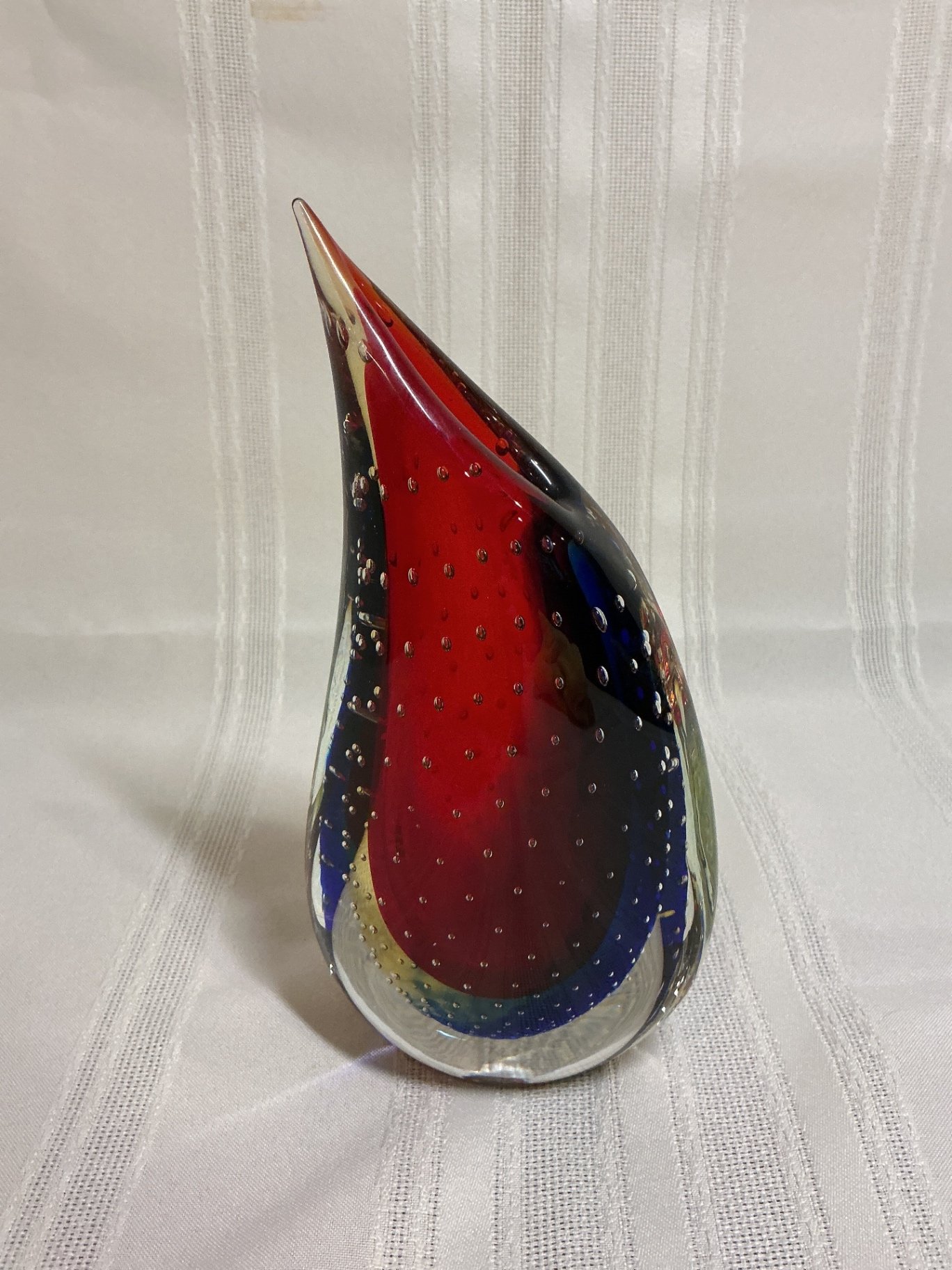Two hand blown multicolored art glass vases  - image 3 of 5