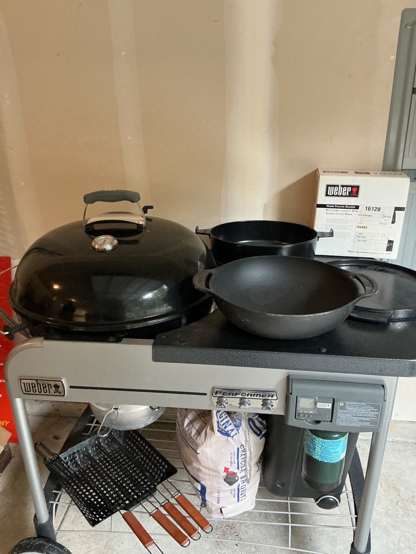 Weber Performer gas grill with accessories and cover - image 1 of 7