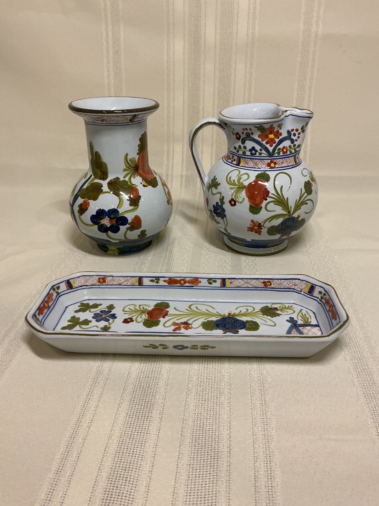 Faenza Majolica Floral Ceramic Tableware Set - image 4 of 5