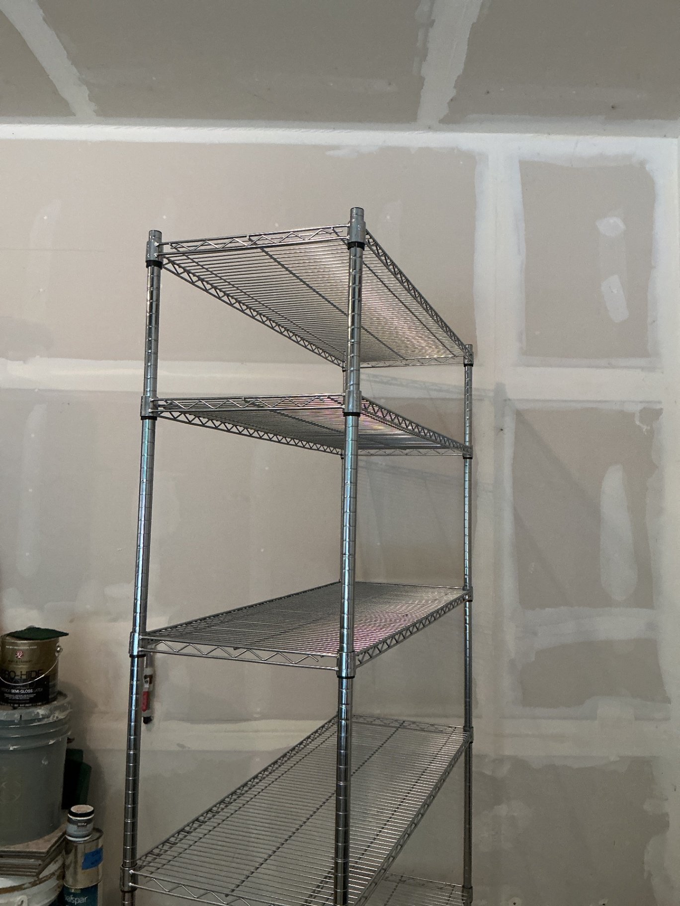 Five-Tier Chrome Wire Shelving Unit on Casters - image 2 of 4
