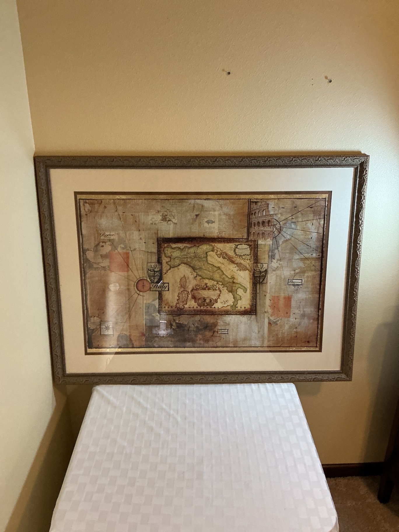 Large framed map of Italy - image 1 of 4