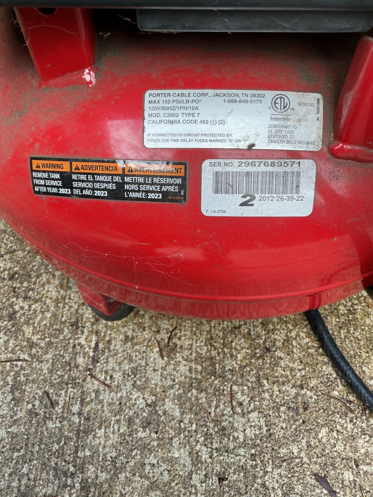 Porter-Cable 6-Gallon Portable Air Compressor - image 4 of 4