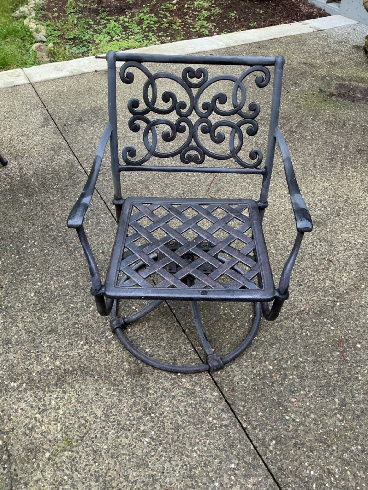 Round Metal Patio Dining Table with Four Cushioned Chairs - image 6 of 9