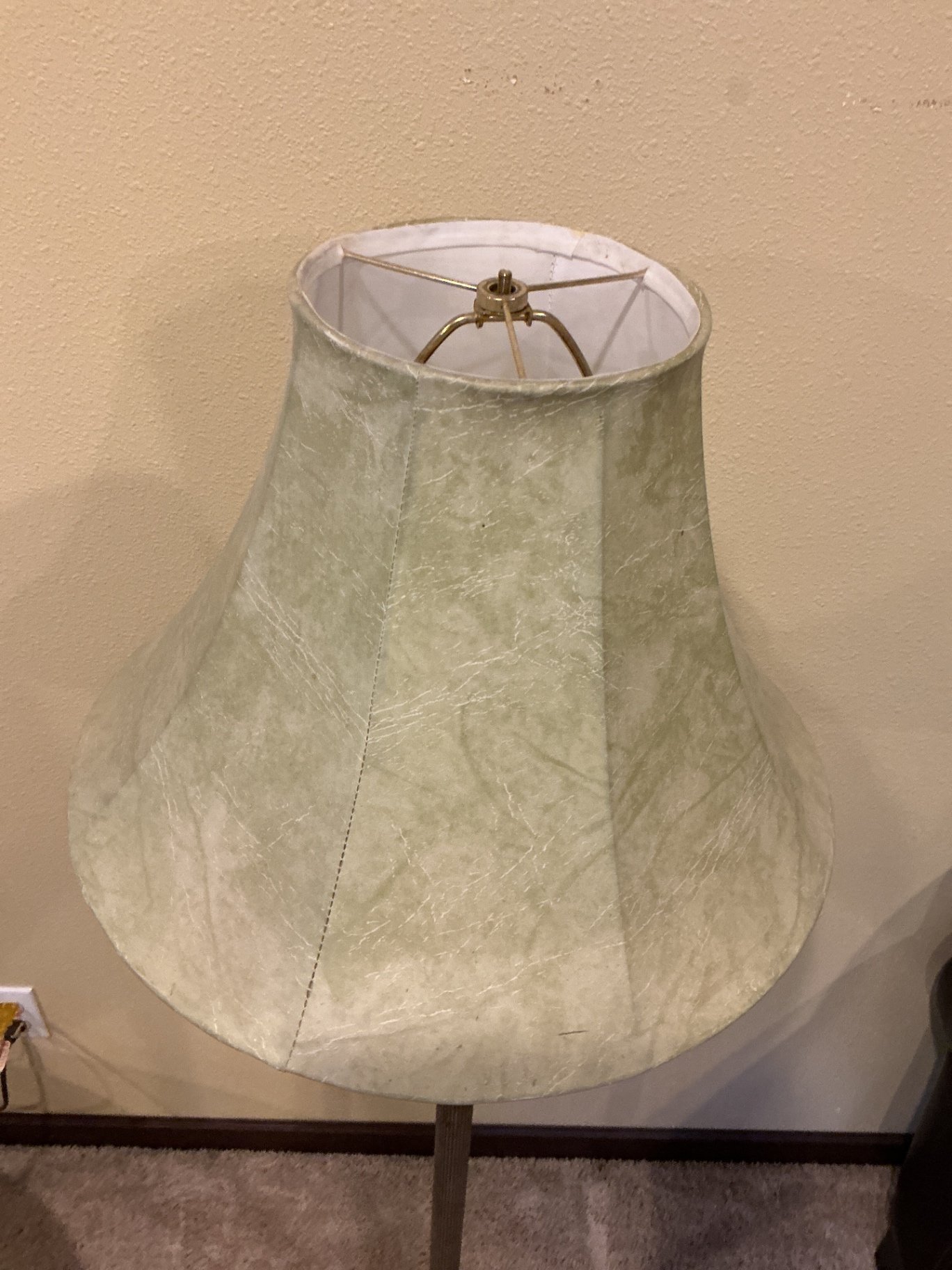 Floor lamp with decorative metal base and fabric shade - image 1 of 6