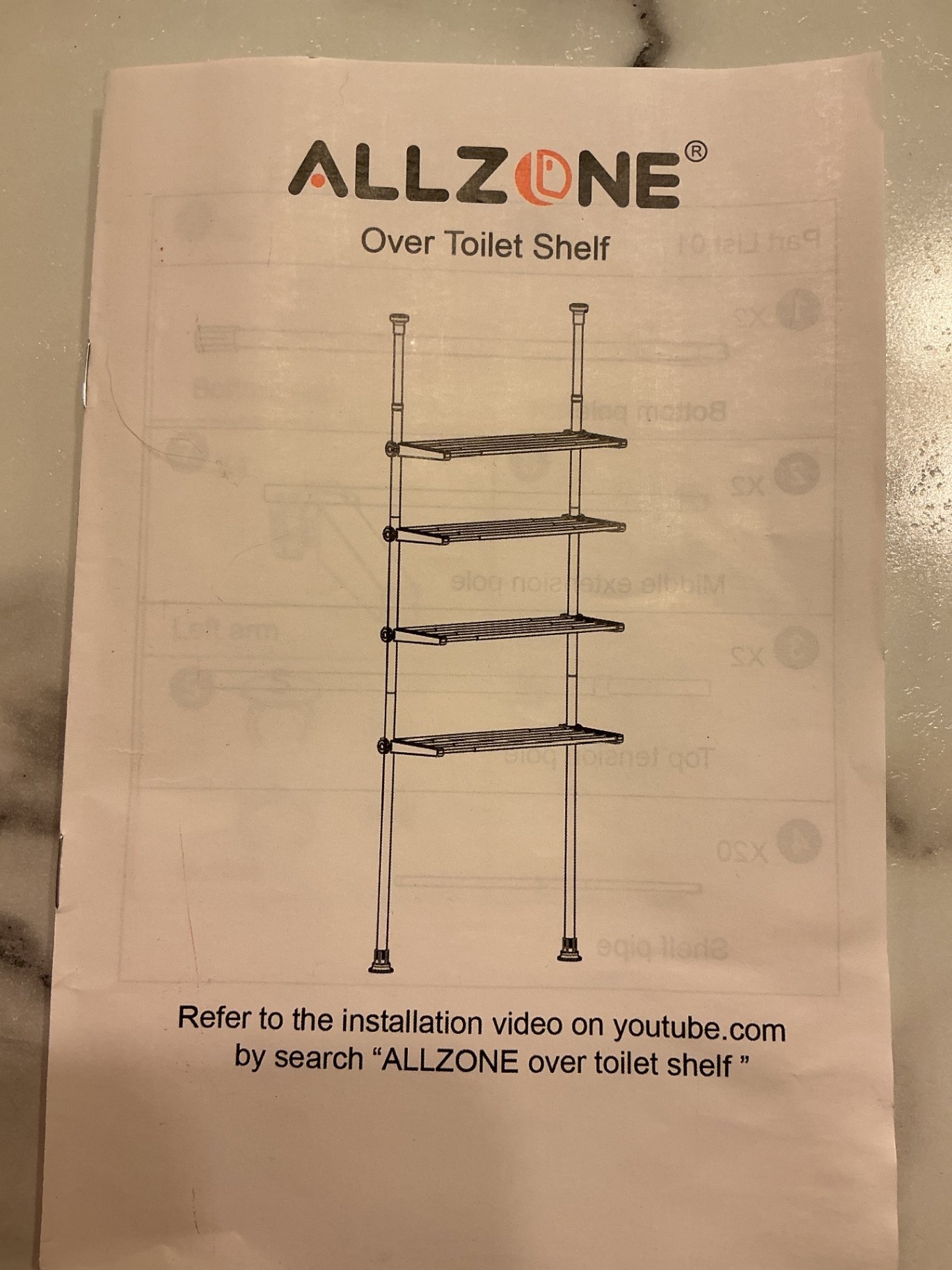 Allzone Over-Toilet Shelf Unit - image 1 of 4