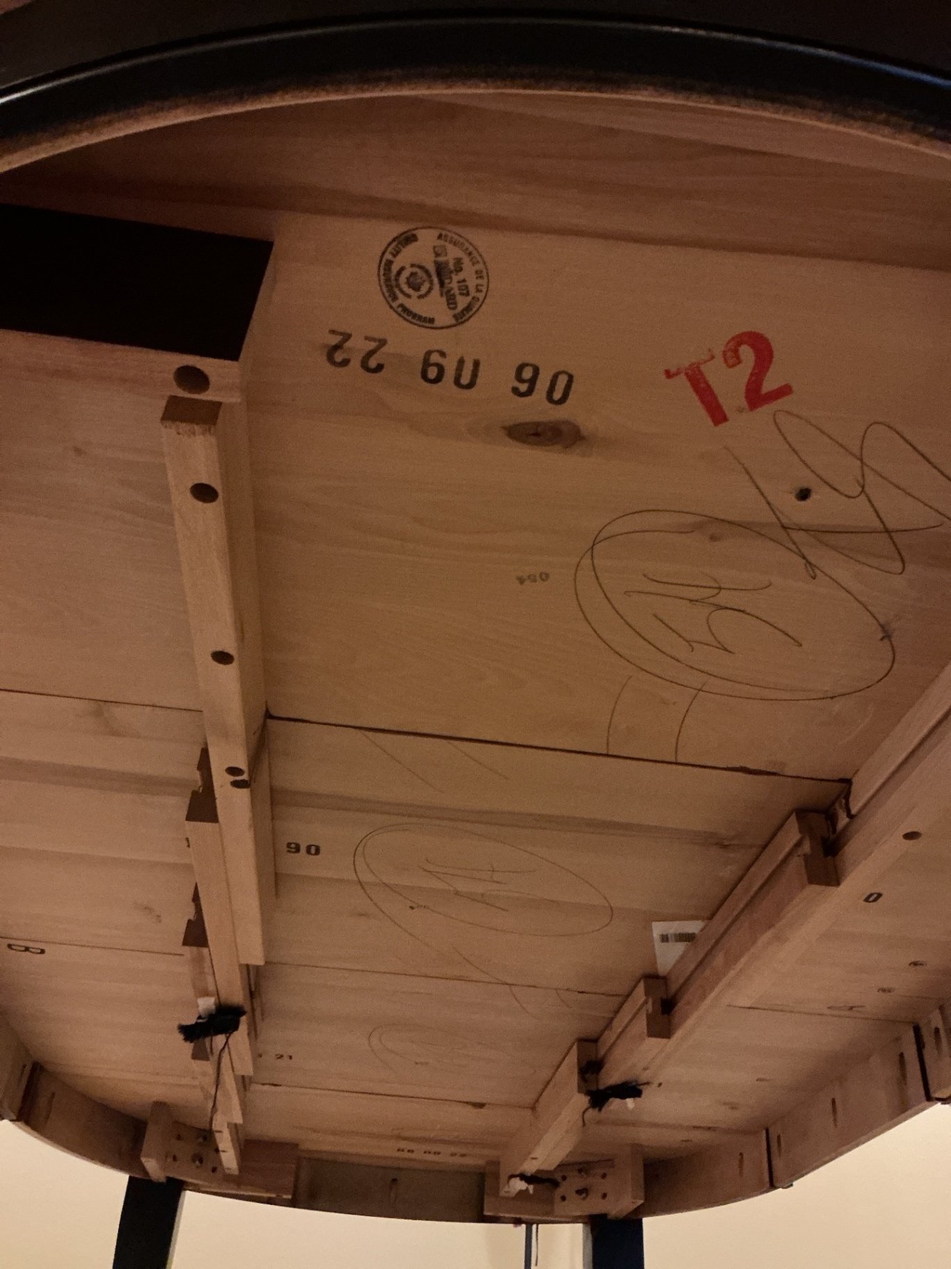 Oval dining table with six slat-back chairs - image 9 of 11