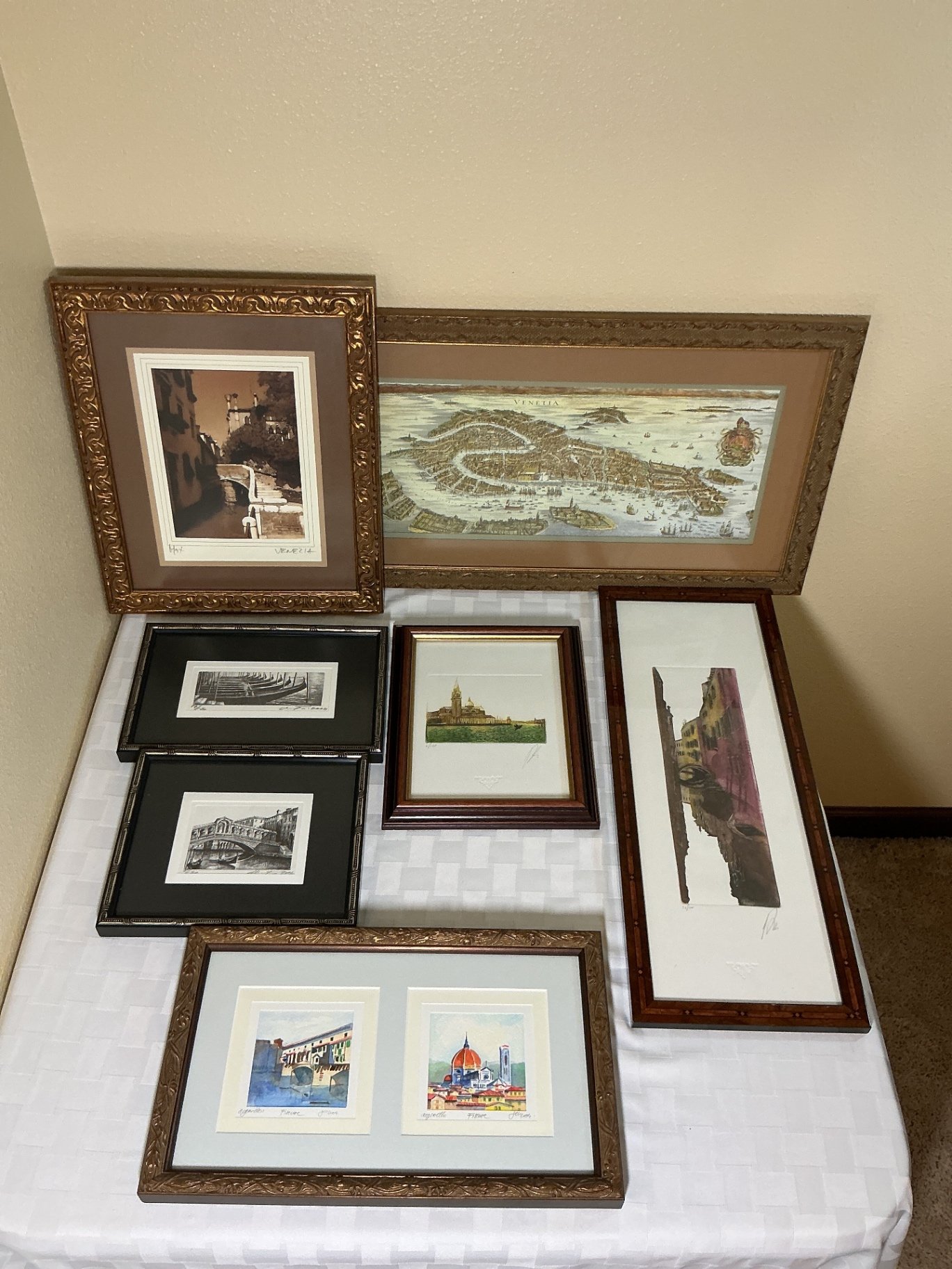 Framed print map of Venice and Original Artwork of Venice - image 1 of 12