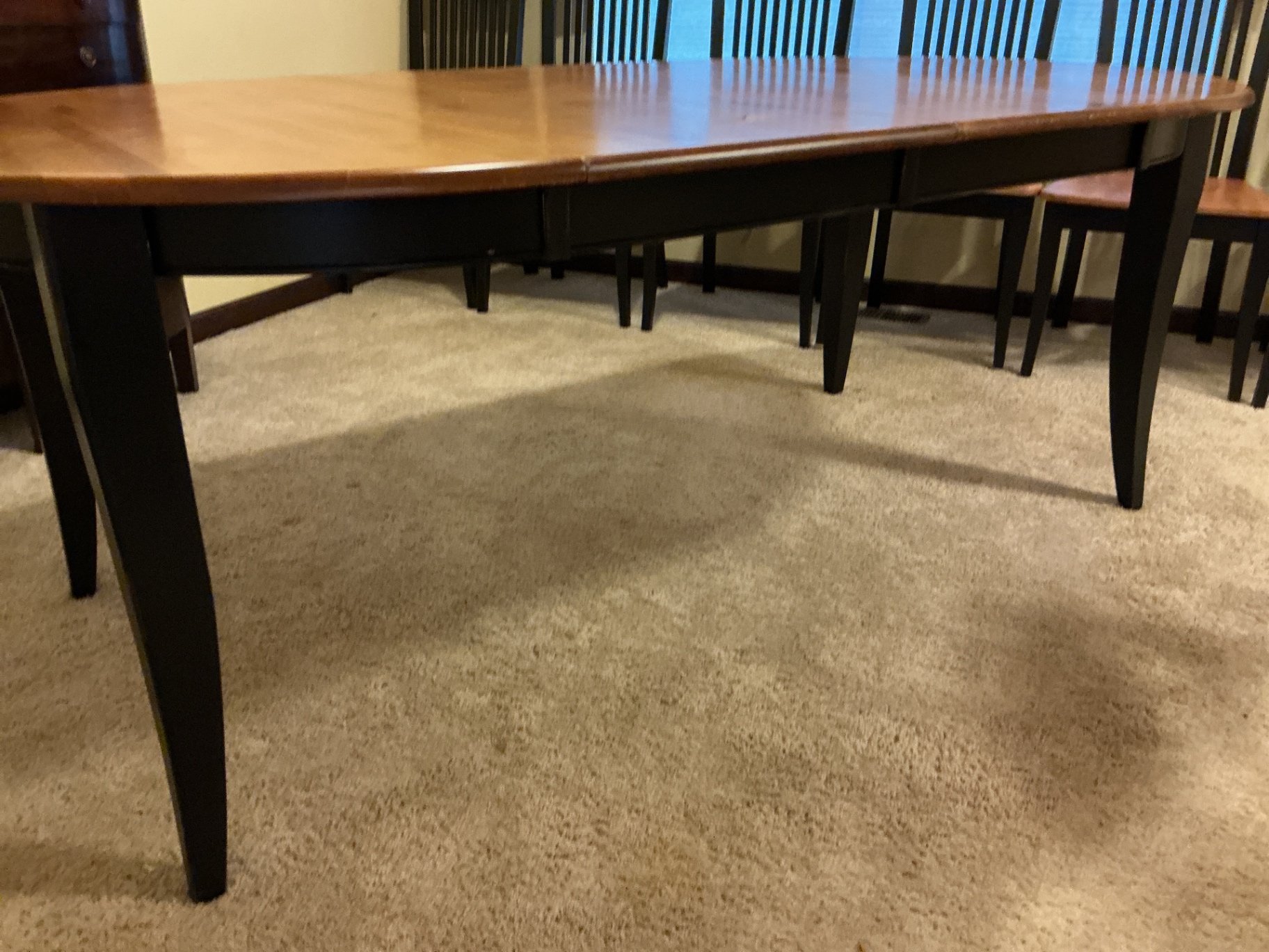 Oval dining table with six slat-back chairs - image 8 of 11