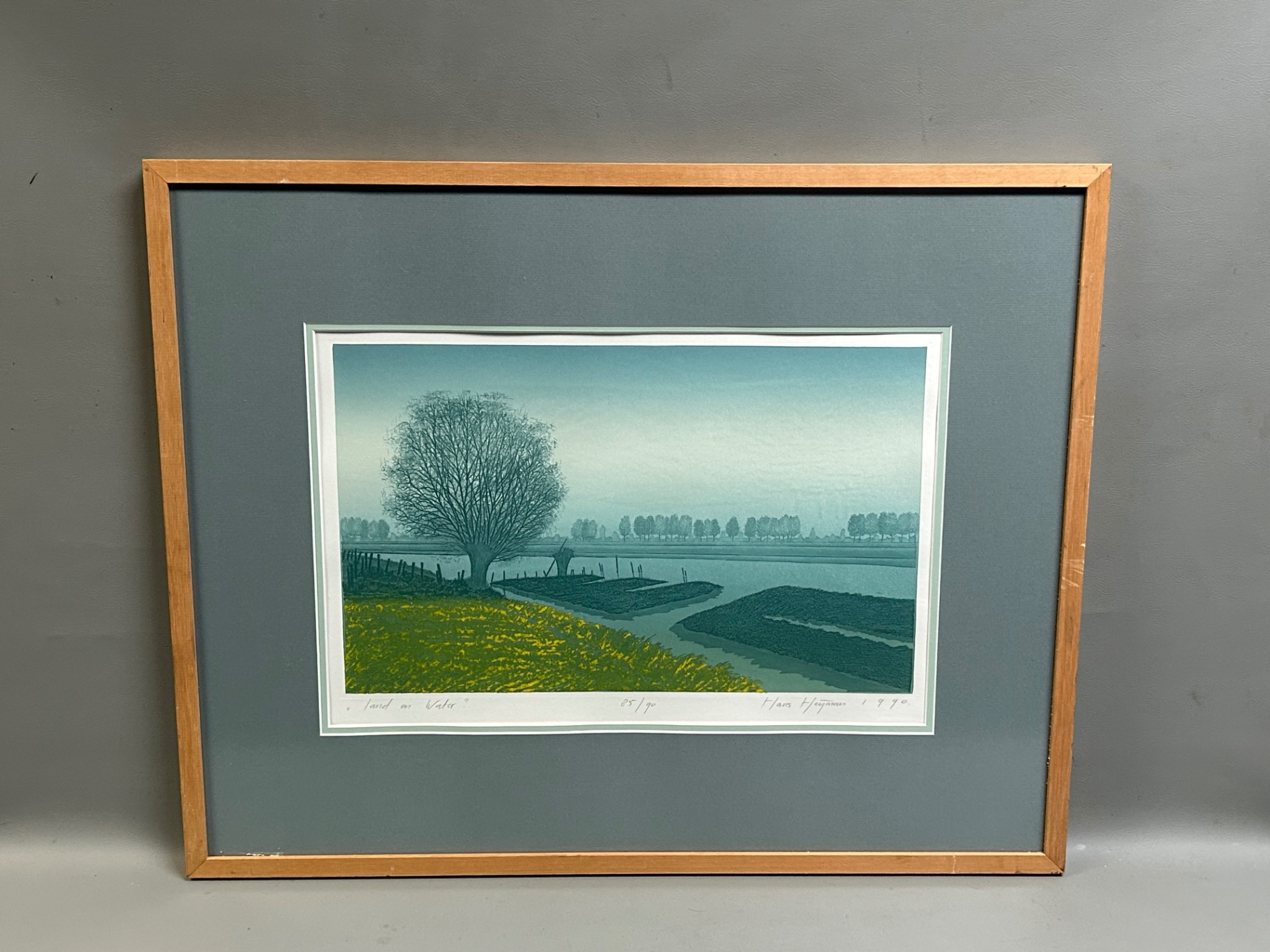 Signed Hans Hayman Landscape Woodcut 1990 - image 1 of 5