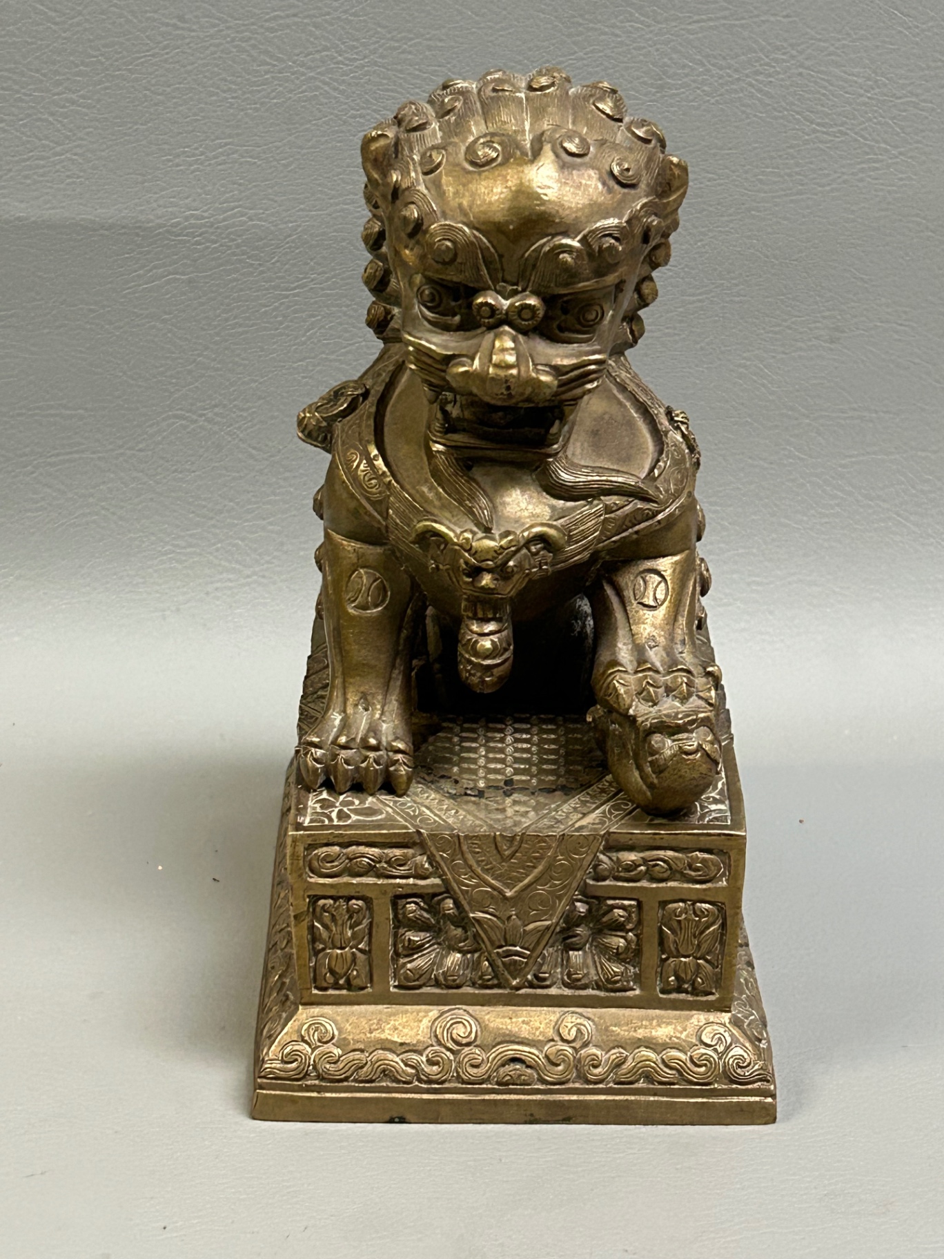 Chinese Bronze Guardian Lion Foodog  Sculpture  - image 1 of 5