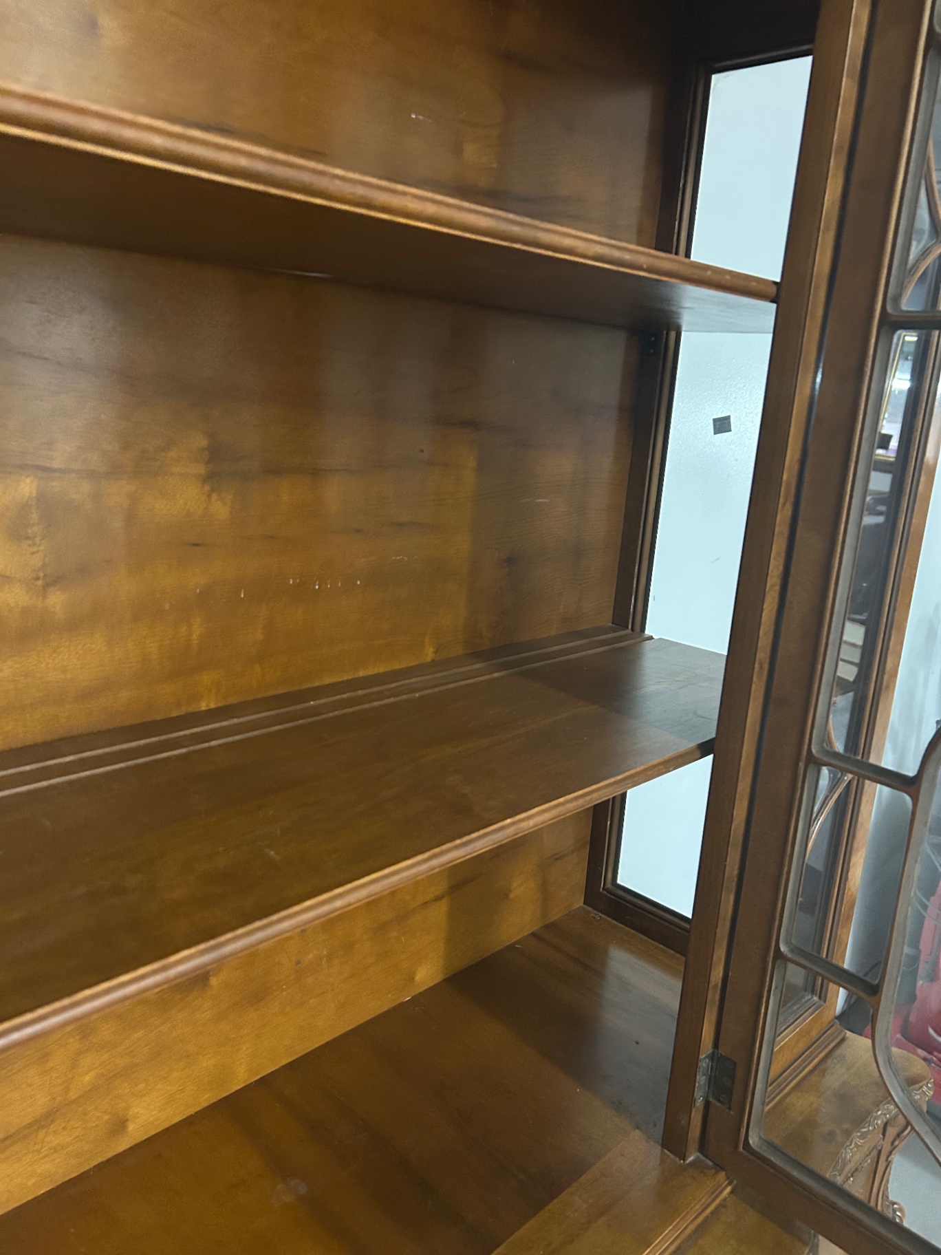 Burlwood Carved Hutch China Cabinet  - image 8 of 8