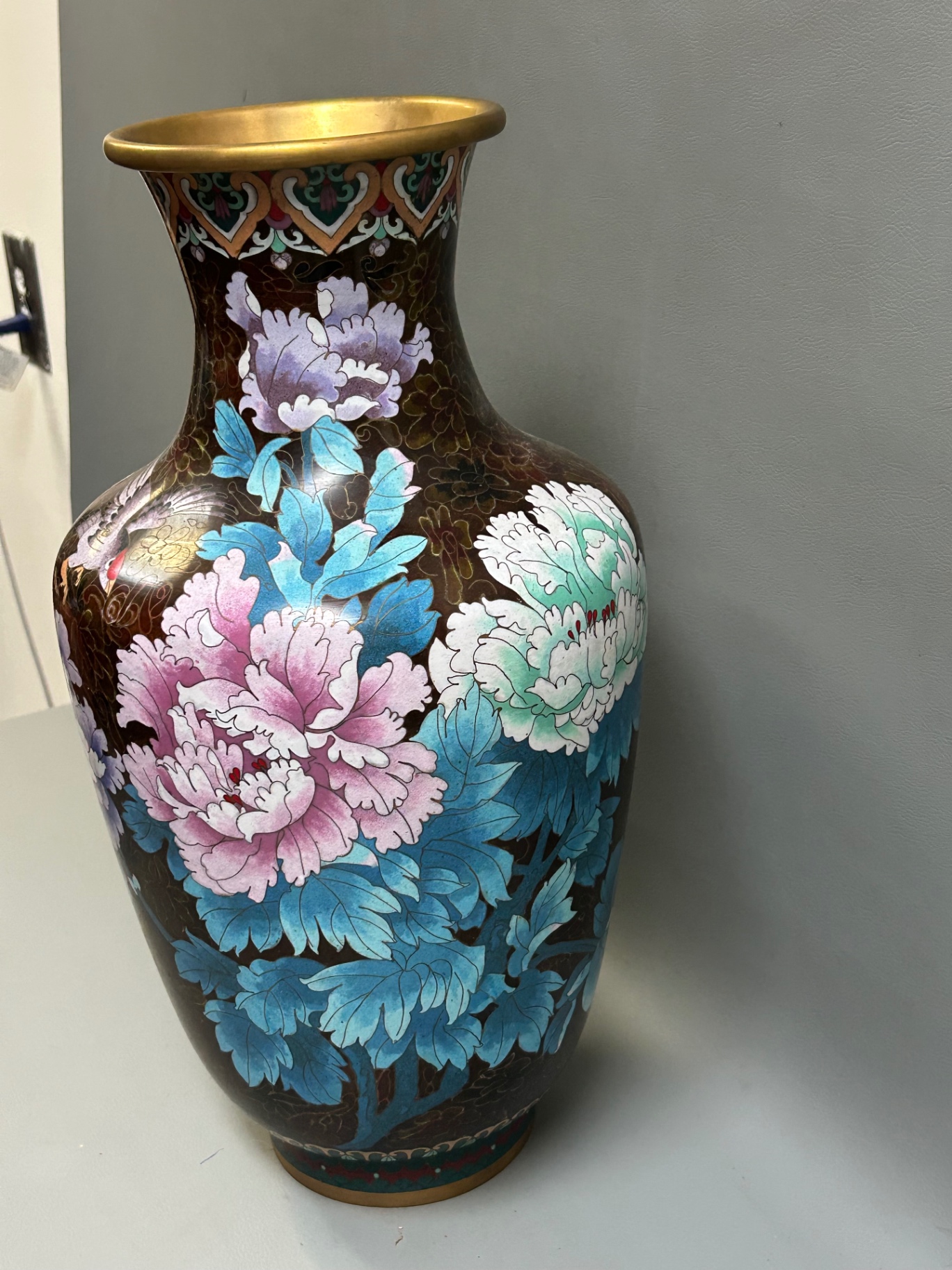 Cloisonne Bird and Floral Vase  - image 3 of 5