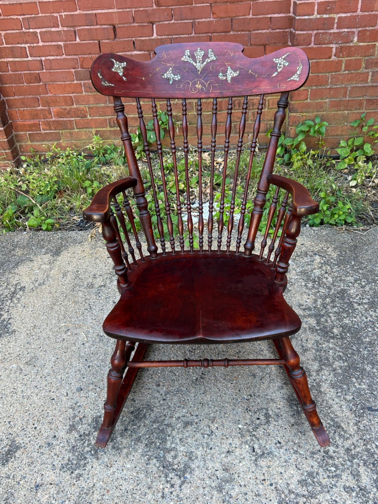 Antique Inlaid Mother of Pearl Rocker  - image 1 of 4