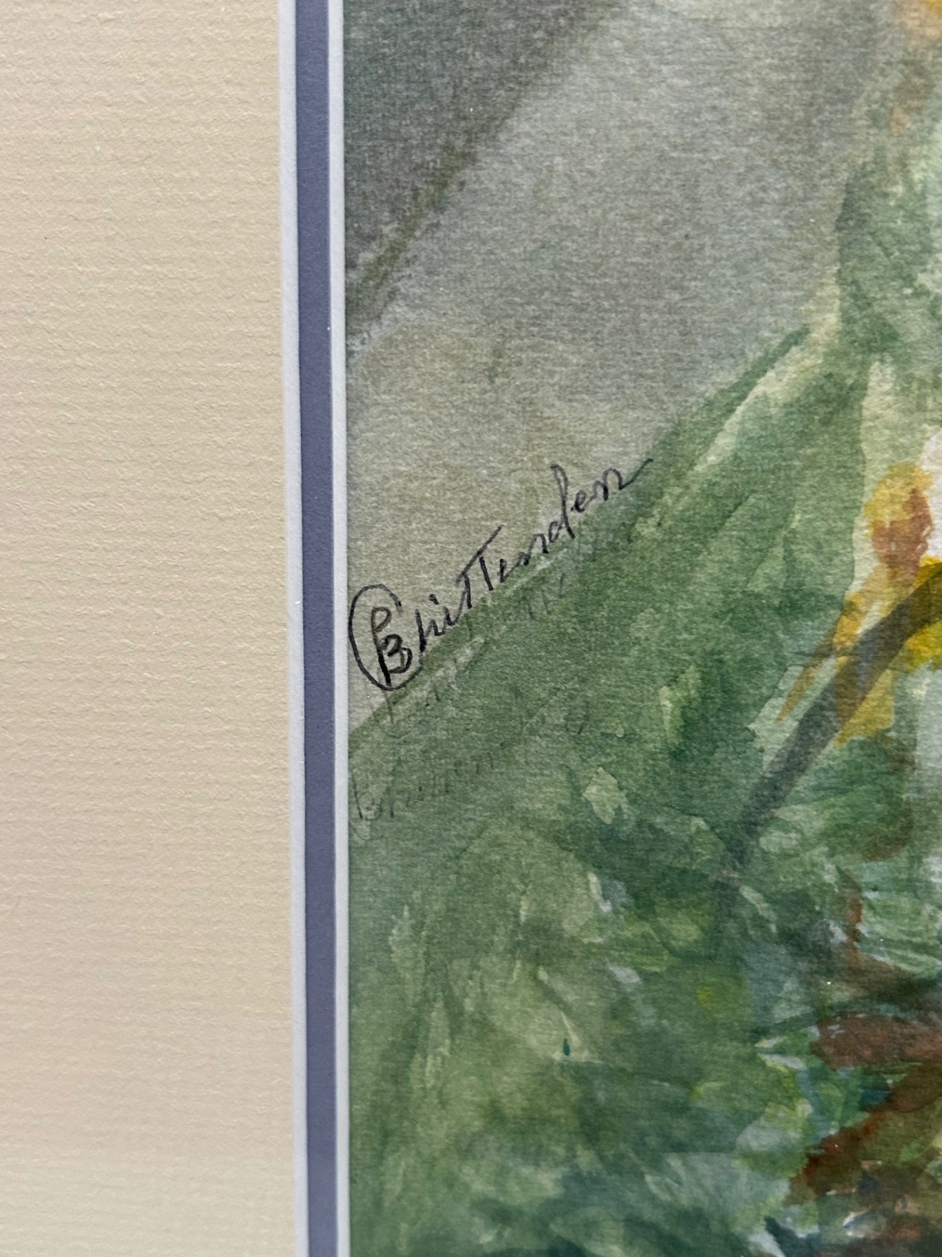 Signed Penny Chittenden Garden Landscape Watercolor - image 3 of 4