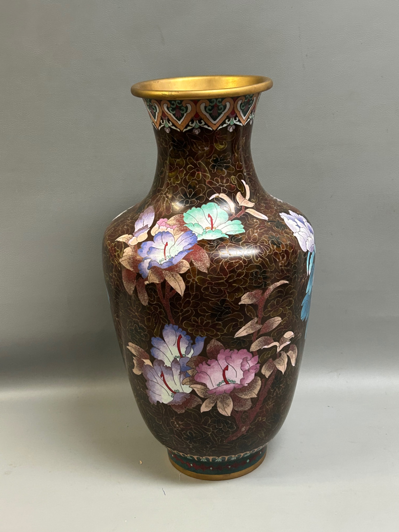 Cloisonne Bird and Floral Vase  - image 4 of 5