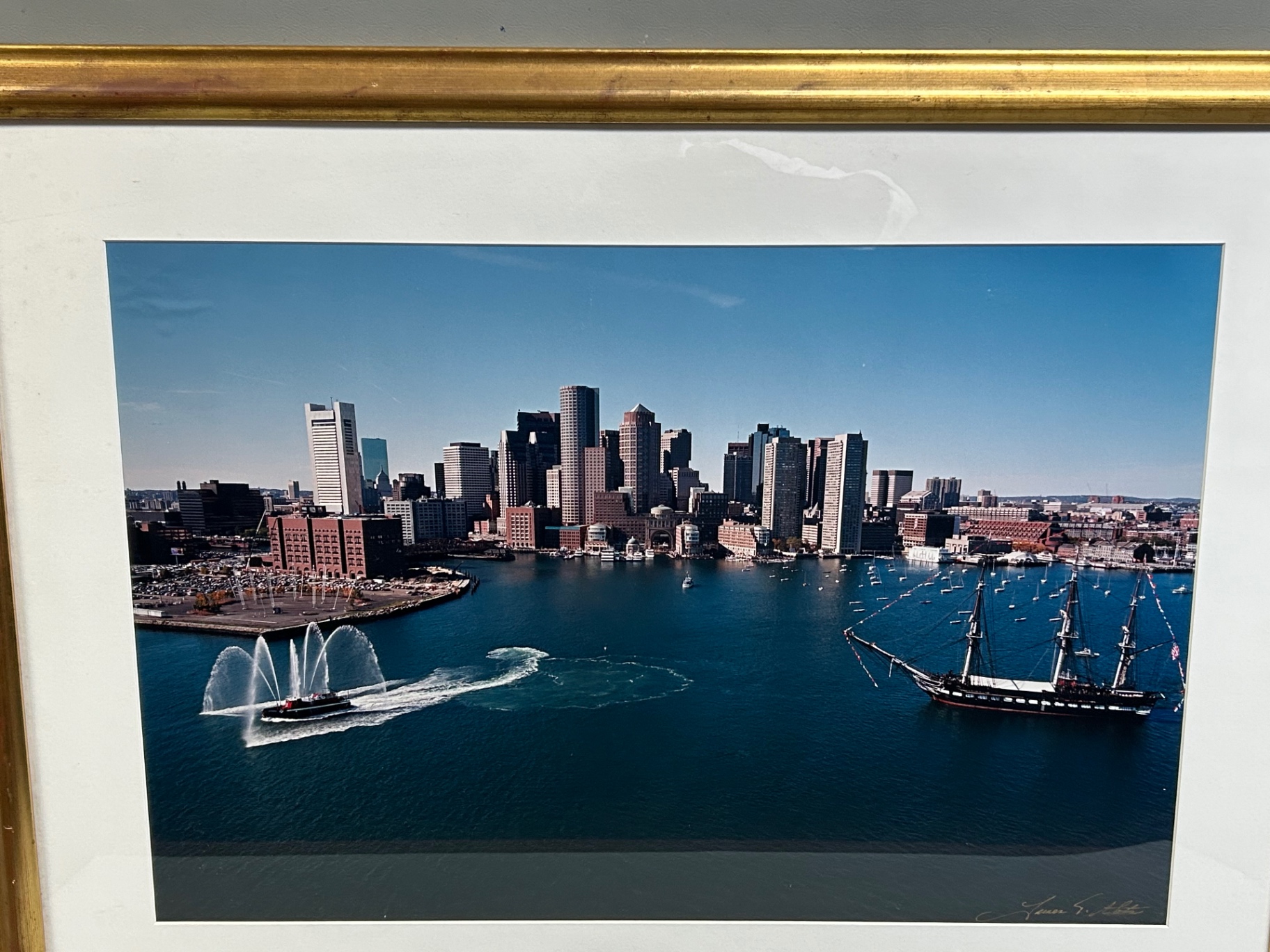 Vintage Photograph of Boston Harbor Signed   - image 3 of 5