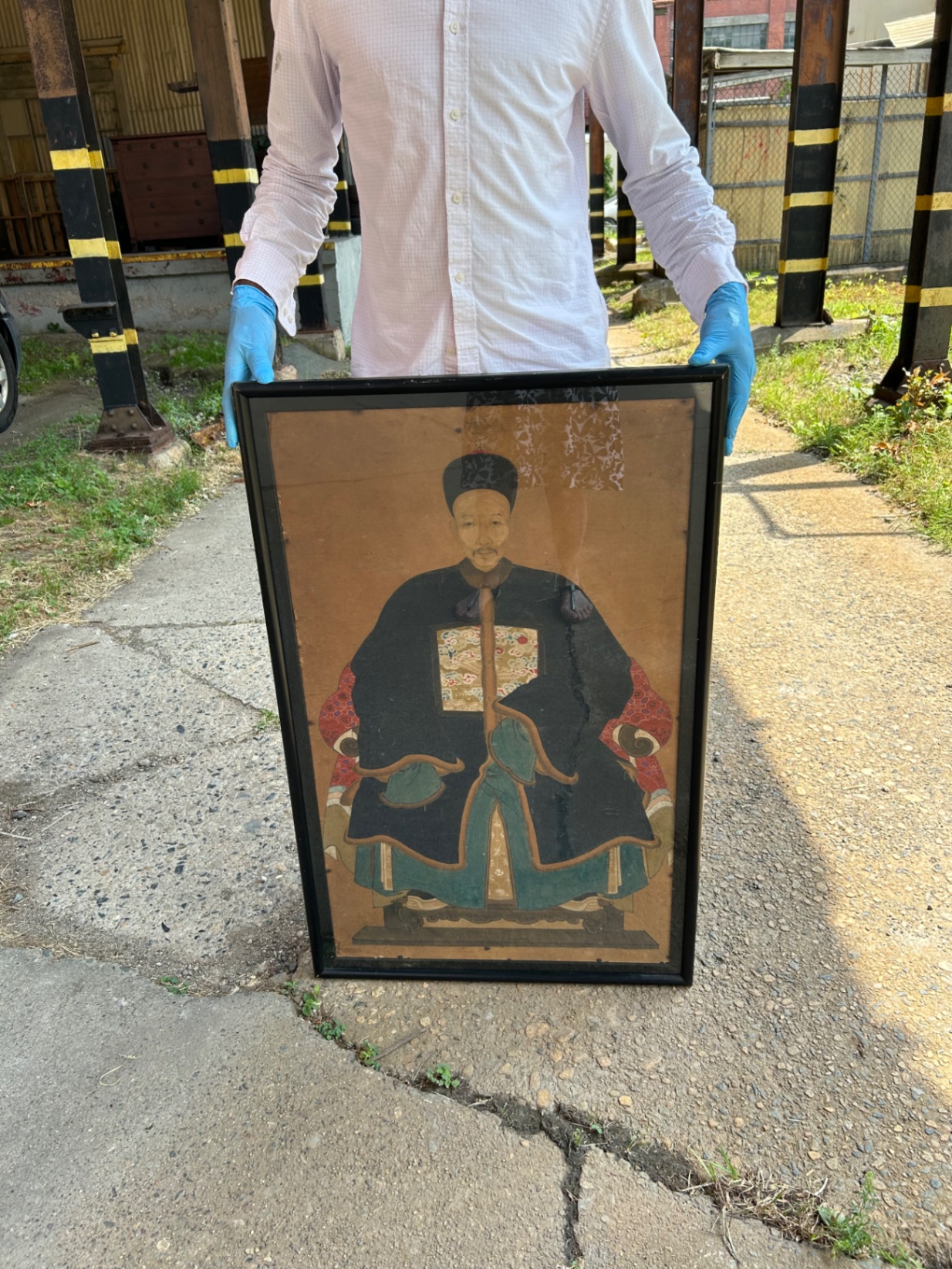Chinese Ancestor Painting on Paper Late Qing Dynasty  - image 2 of 4