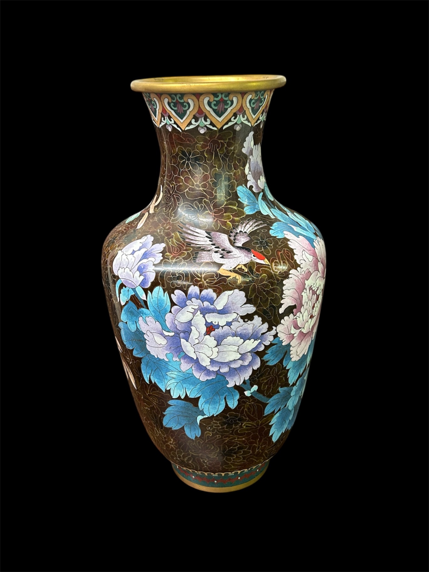 Cloisonne Bird and Floral Vase  - image 1 of 5