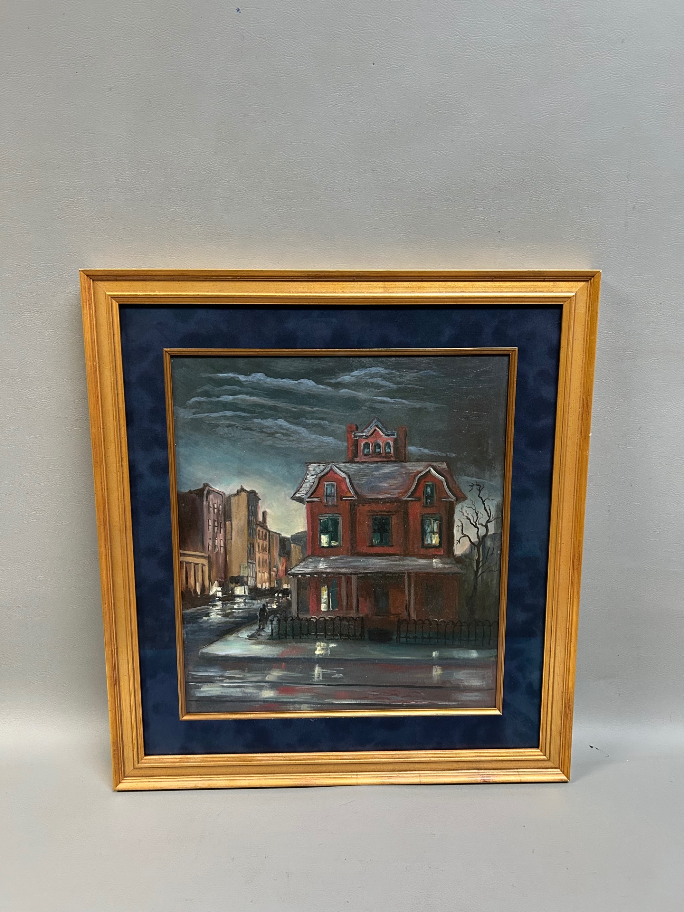 Street Scene Cityscape Rustic Home Oil Painting - image 1 of 4