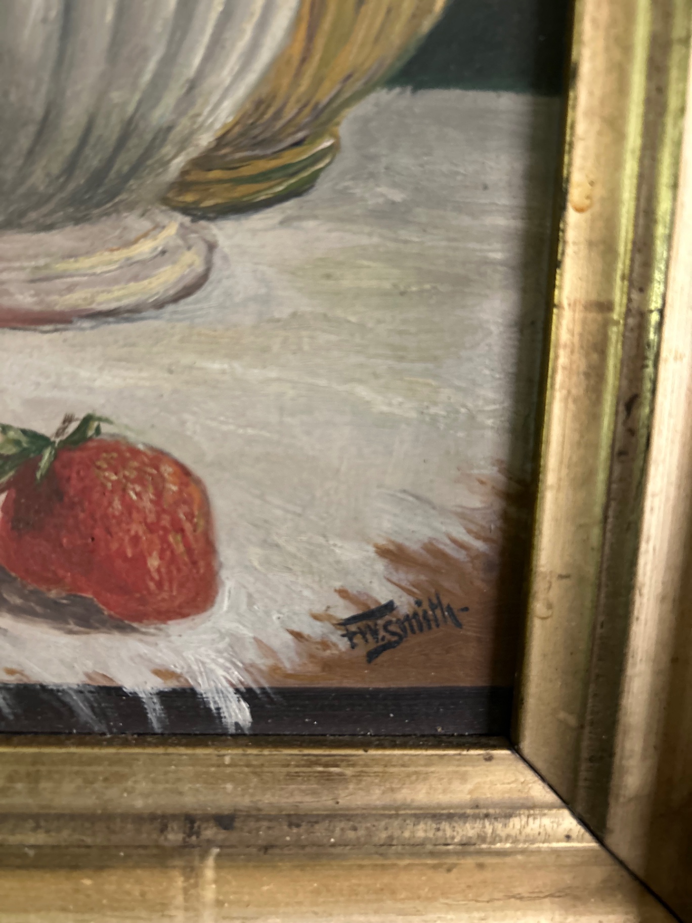 Semi-Still Life Oil on Board Signed Fred W. Smith  - image 4 of 4