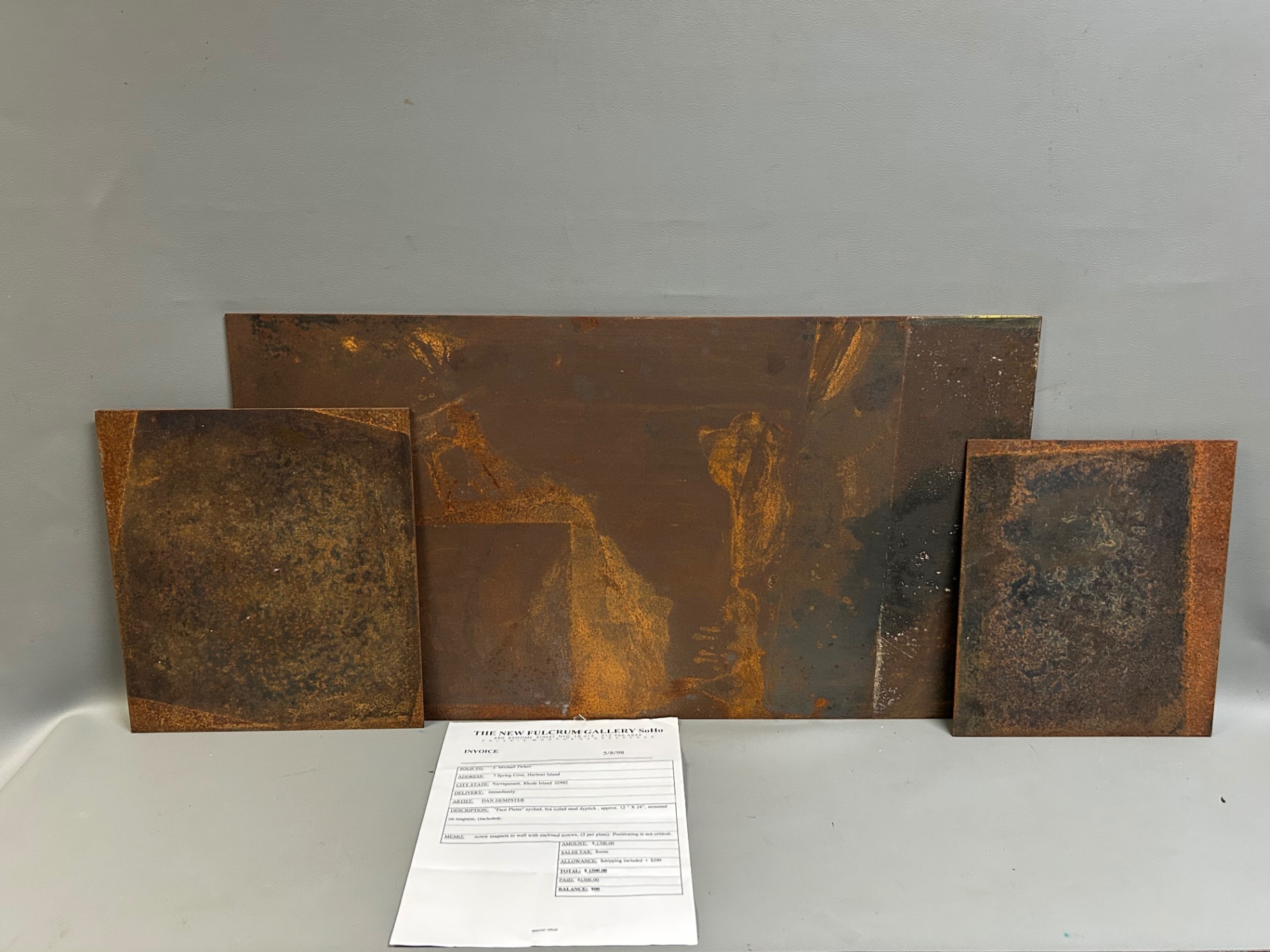 Signed Dan Demster Hot Rolled Steel Dyptich  - image 1 of 5