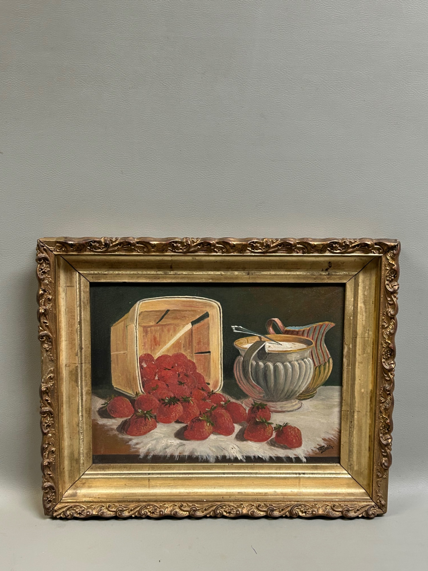 Semi-Still Life Oil on Board Signed Fred W. Smith  - image 1 of 4