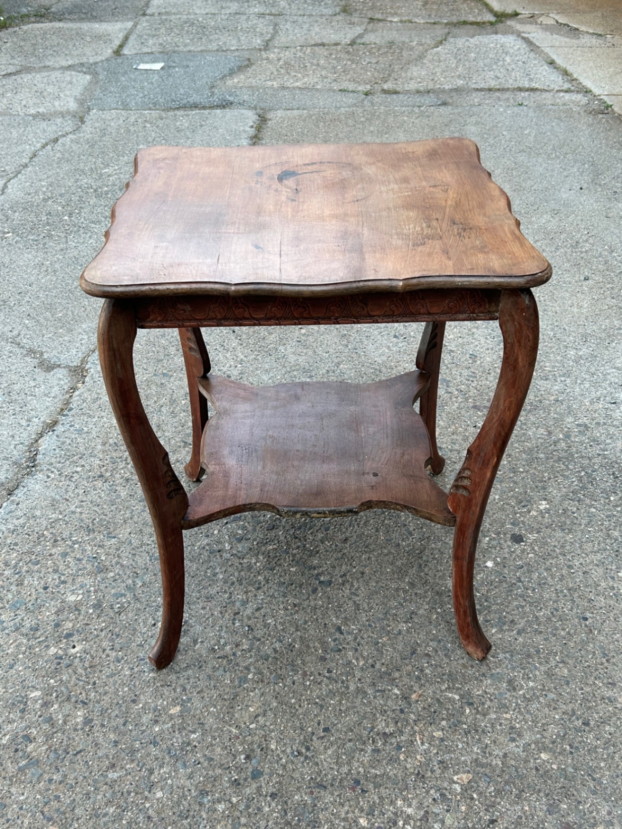 Antique Bowlegged End Table  - image 1 of 4