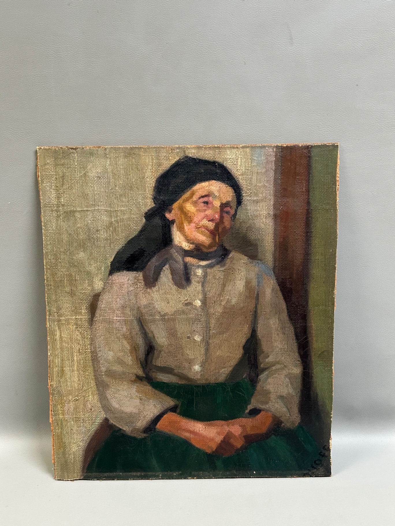 Signed Antique Oil on Board Portrait of Lady  - image 1 of 4