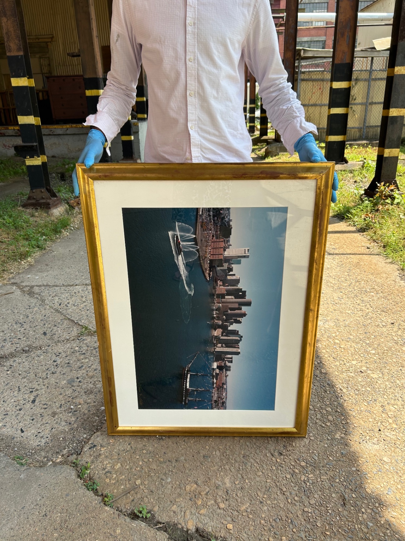 Vintage Photograph of Boston Harbor Signed   - image 2 of 5