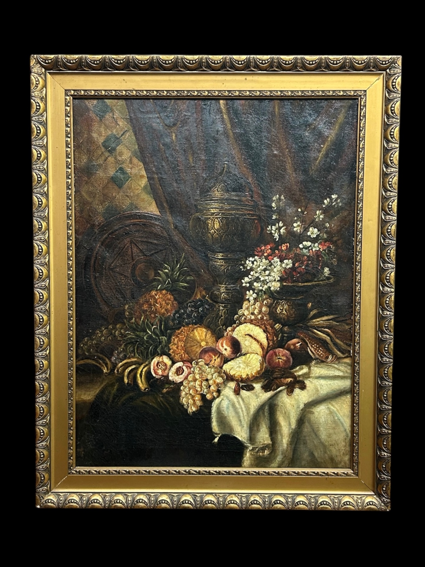 Antique Still Life Oil on Canvas  - image 5 of 5