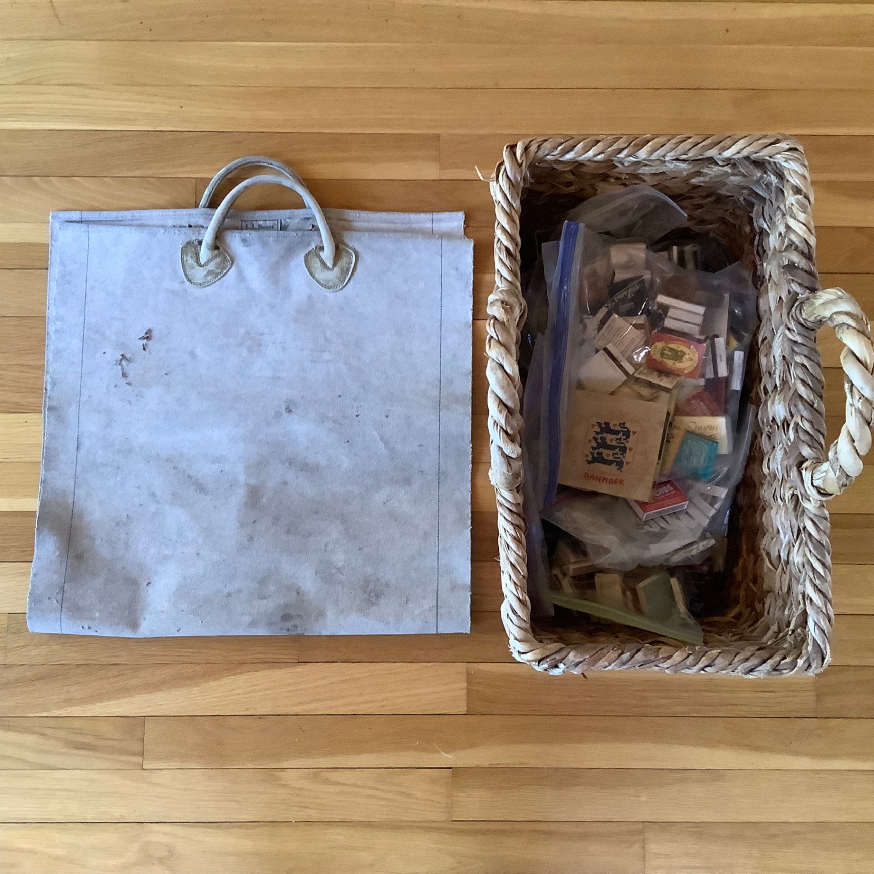 LL Bean Canvas Tote & More For the Fireplace - image 2 of 6