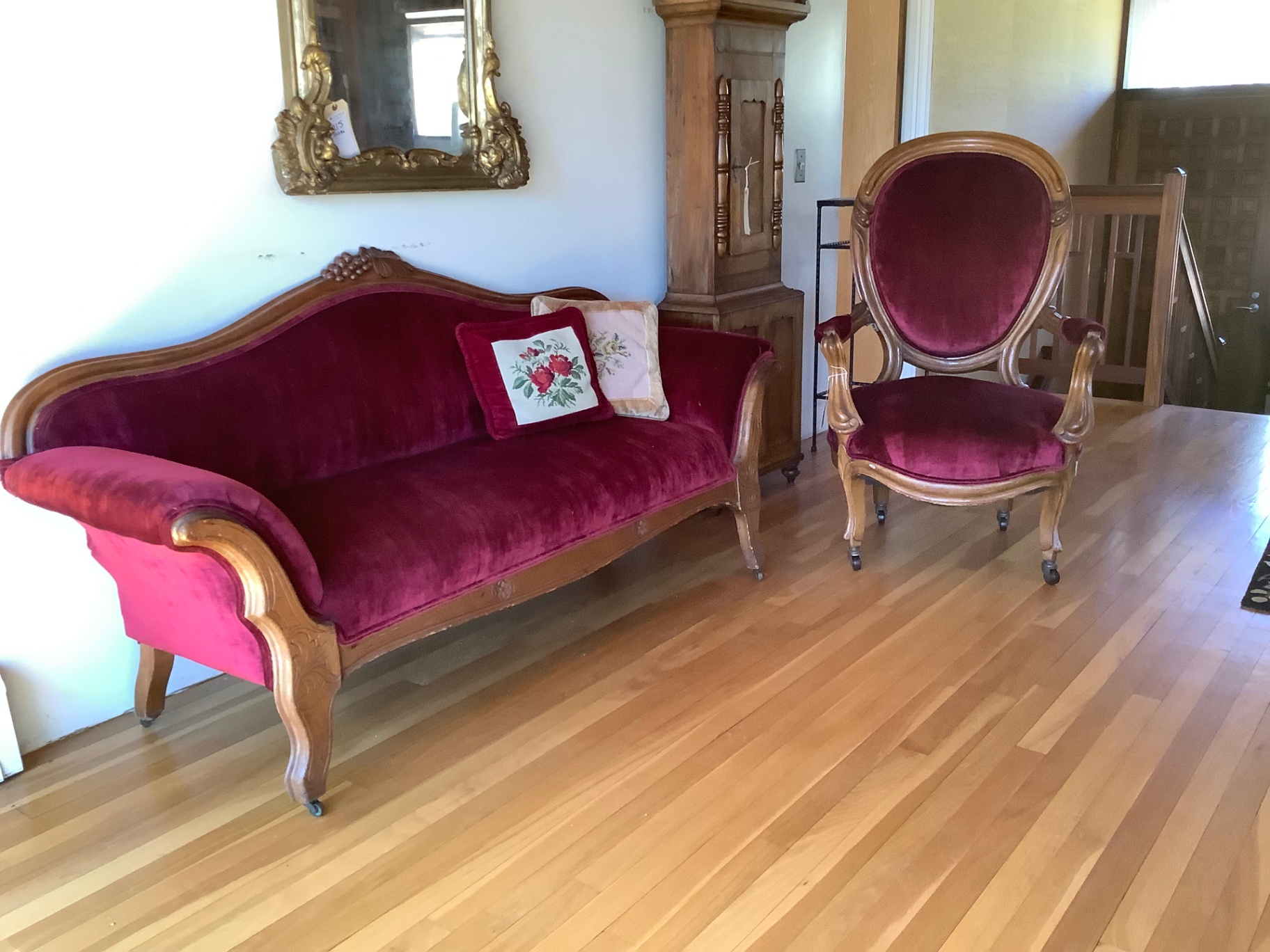 Antique Settee and Chair - image 1 of 11