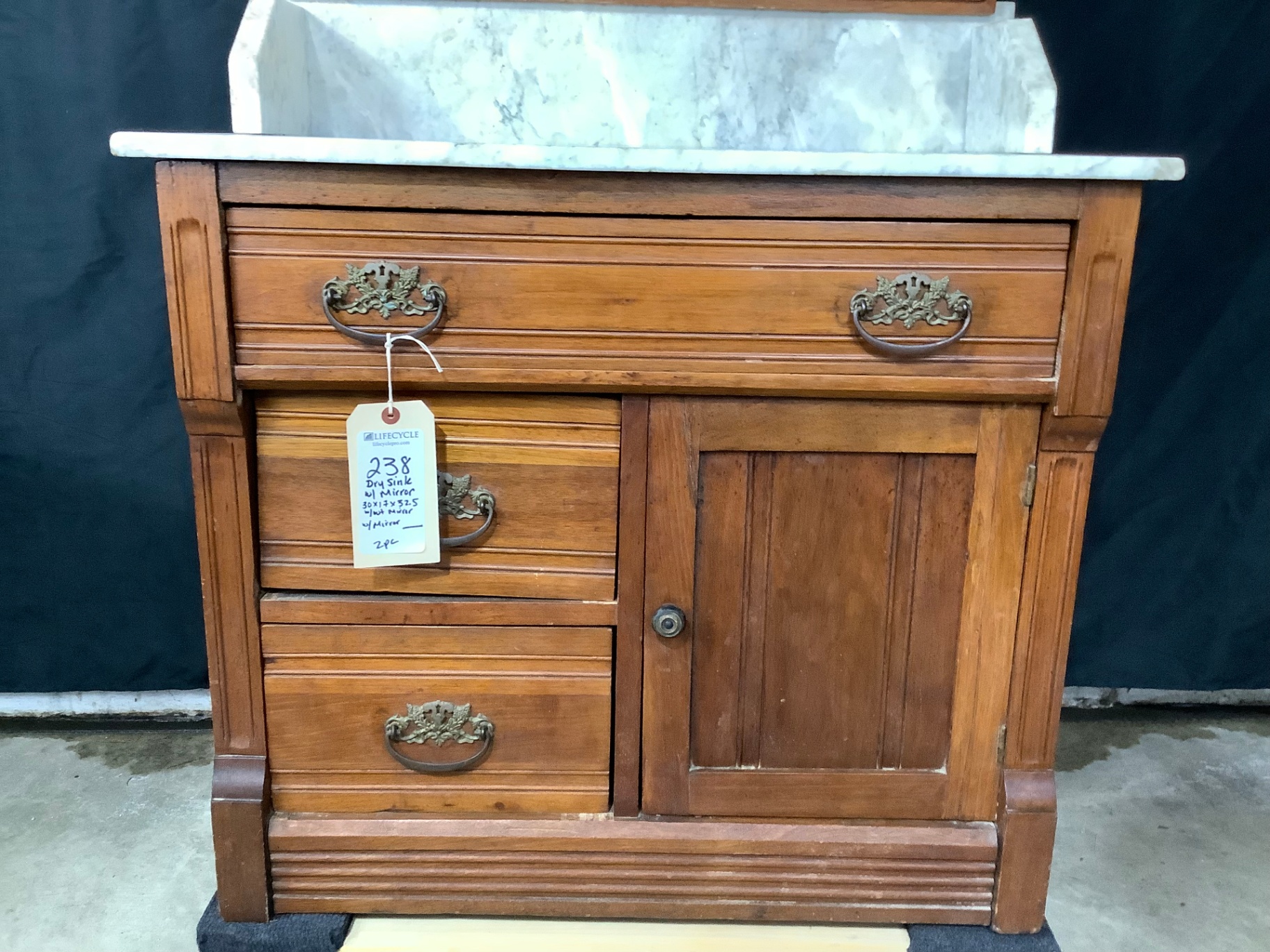 Antique Dry Sink With Mirror - image 4 of 5