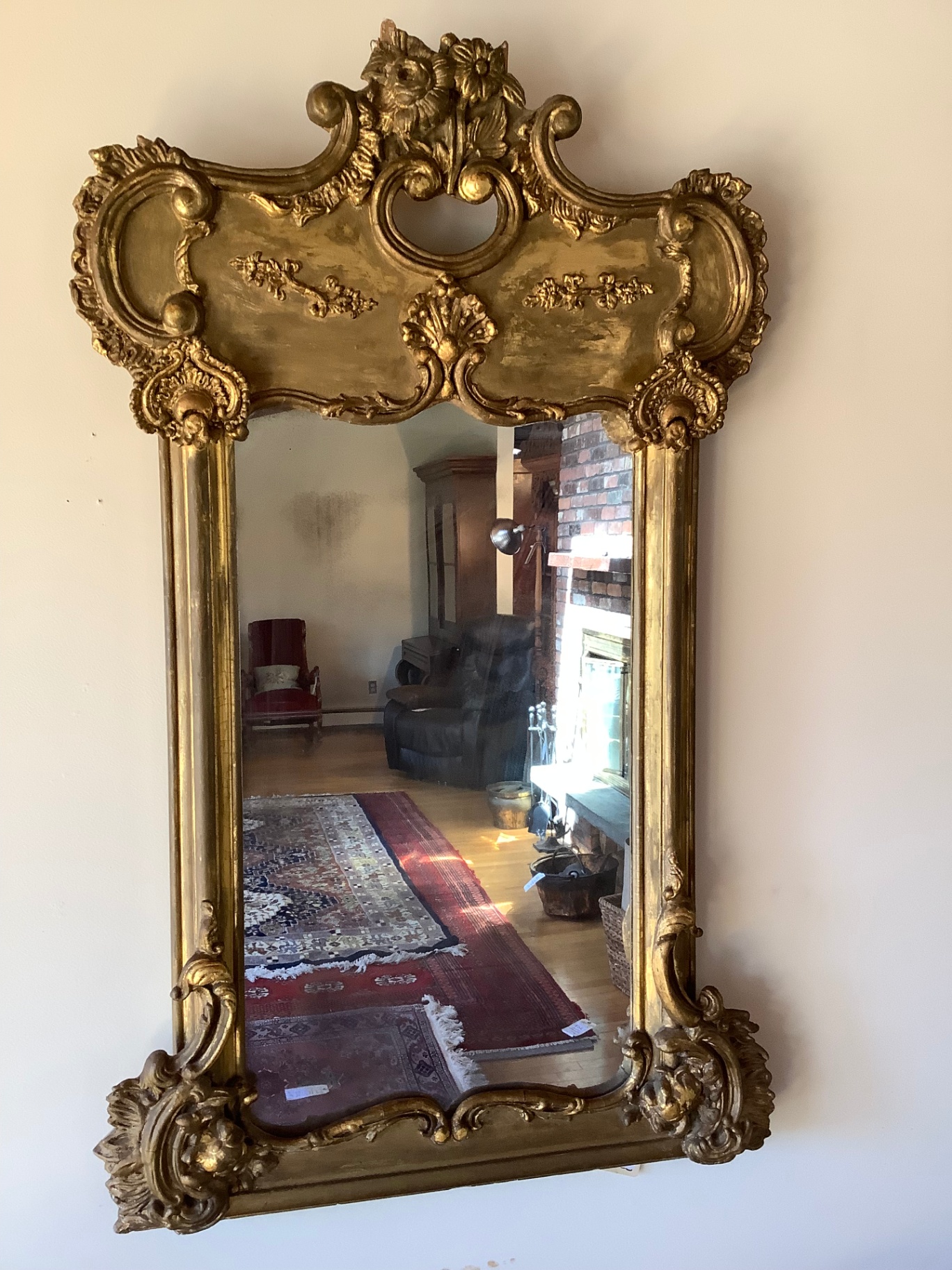 Antique Gilt Wall Mirror - image 1 of 7