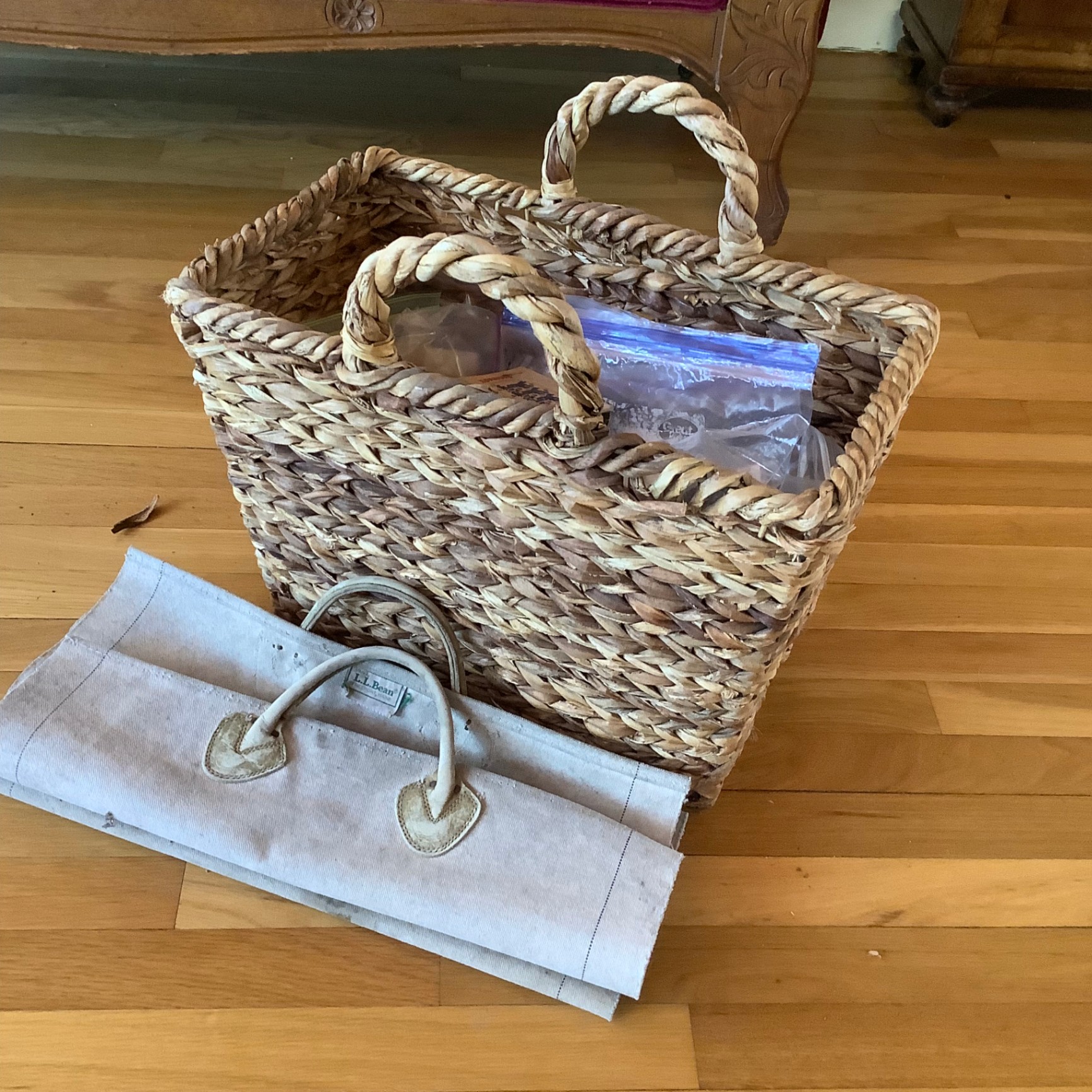 LL Bean Canvas Tote & More For the Fireplace - image 1 of 6