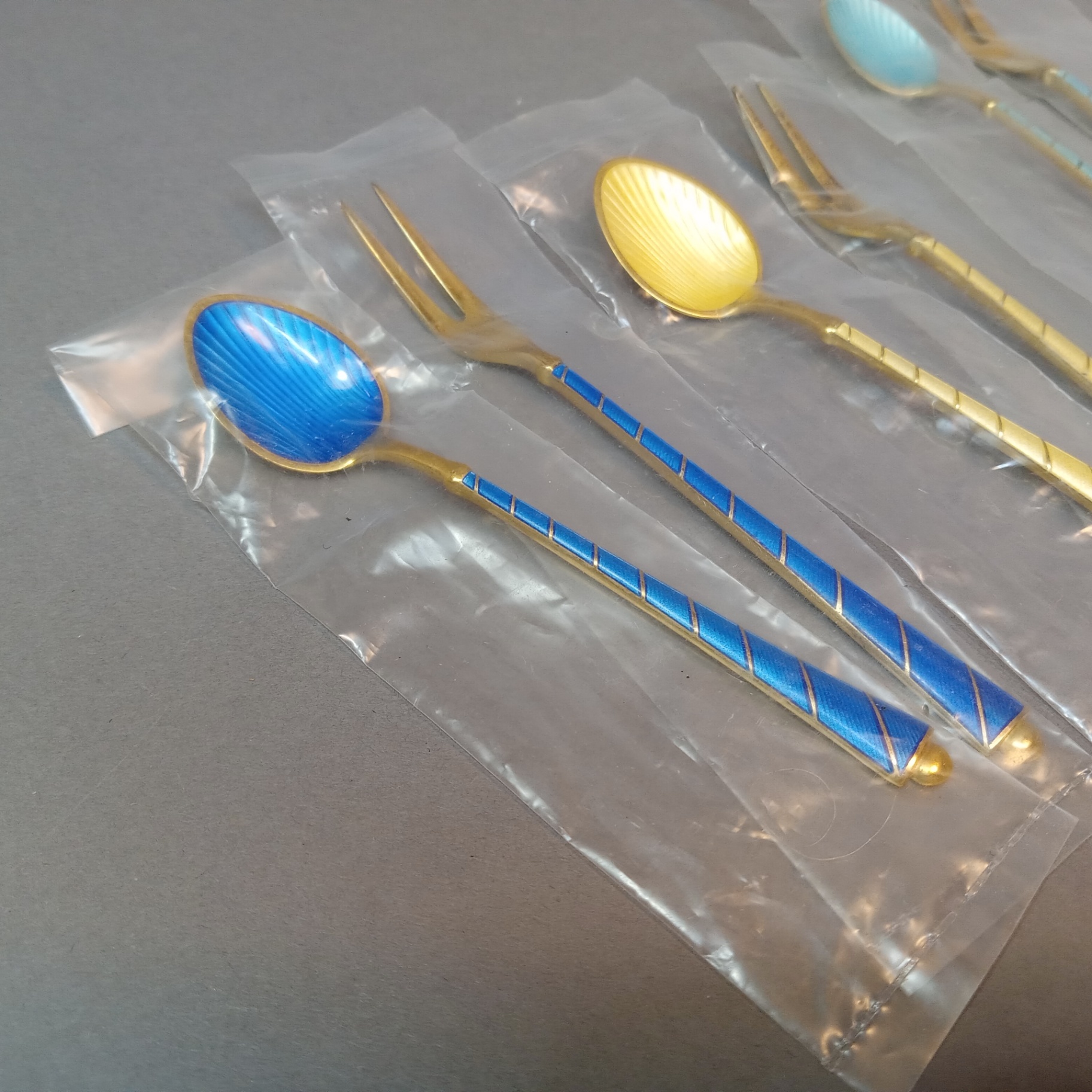 Egon Lauridsen Sterling Enamel Forks/Spoons (65+dwt) - image 1 of 7